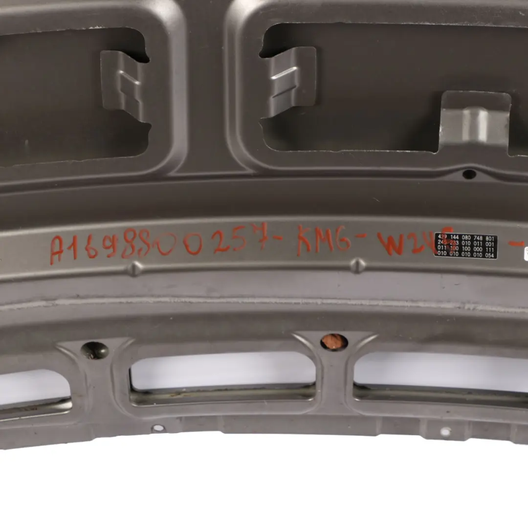 Hood Bonnet Trim Panel B-Class Comet Grey Metallic - 748 to Mercedes W245 with Part number A1698800257 Mercedes W245 Hood Bonnet Trim Panel B-Class Comet Grey Metallic - 748 - SKU A1698800257-KMG - Part number A1698800257