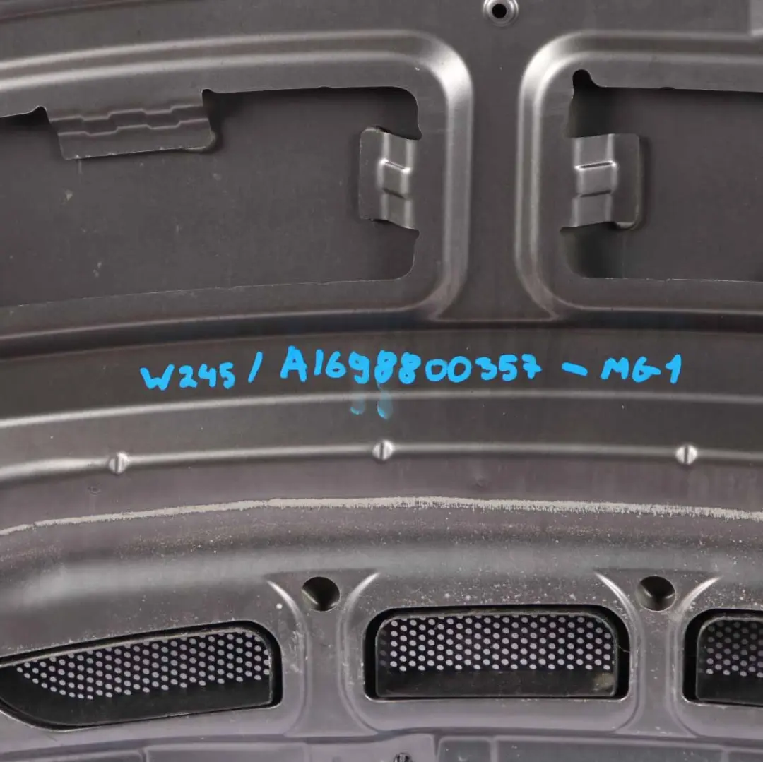 Hood Bonnet Trim Panel B-Class Mountain Grey Metallic - 787 to Mercedes W245 with Part number A1698800357 Mercedes W245 Hood Bonnet Trim Panel B-Class Mountain Grey Metallic - 787 - SKU A1698800357-MG1 - Part number A1698800357