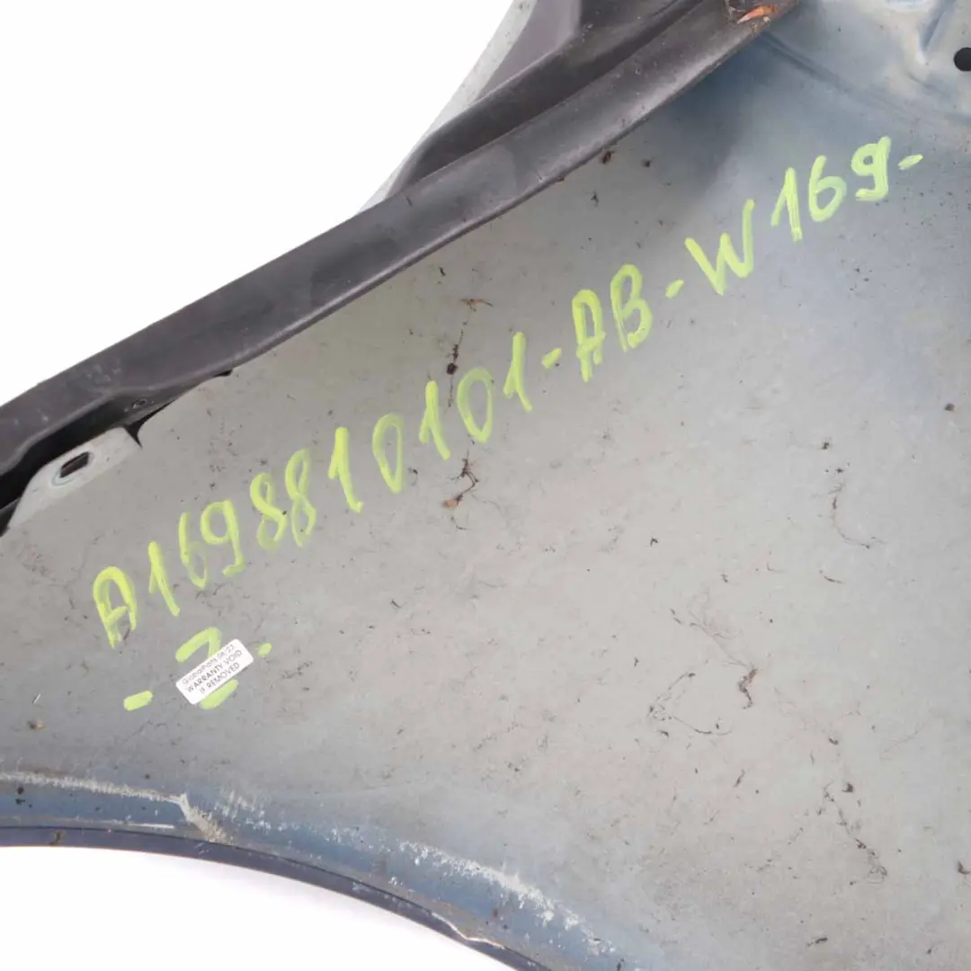 Mercedes W169 Front Left N/S Side Panel Wing Fender Atoll Blue Metallic - 375 - SKU A1698810101-AB - Part number A1698810101