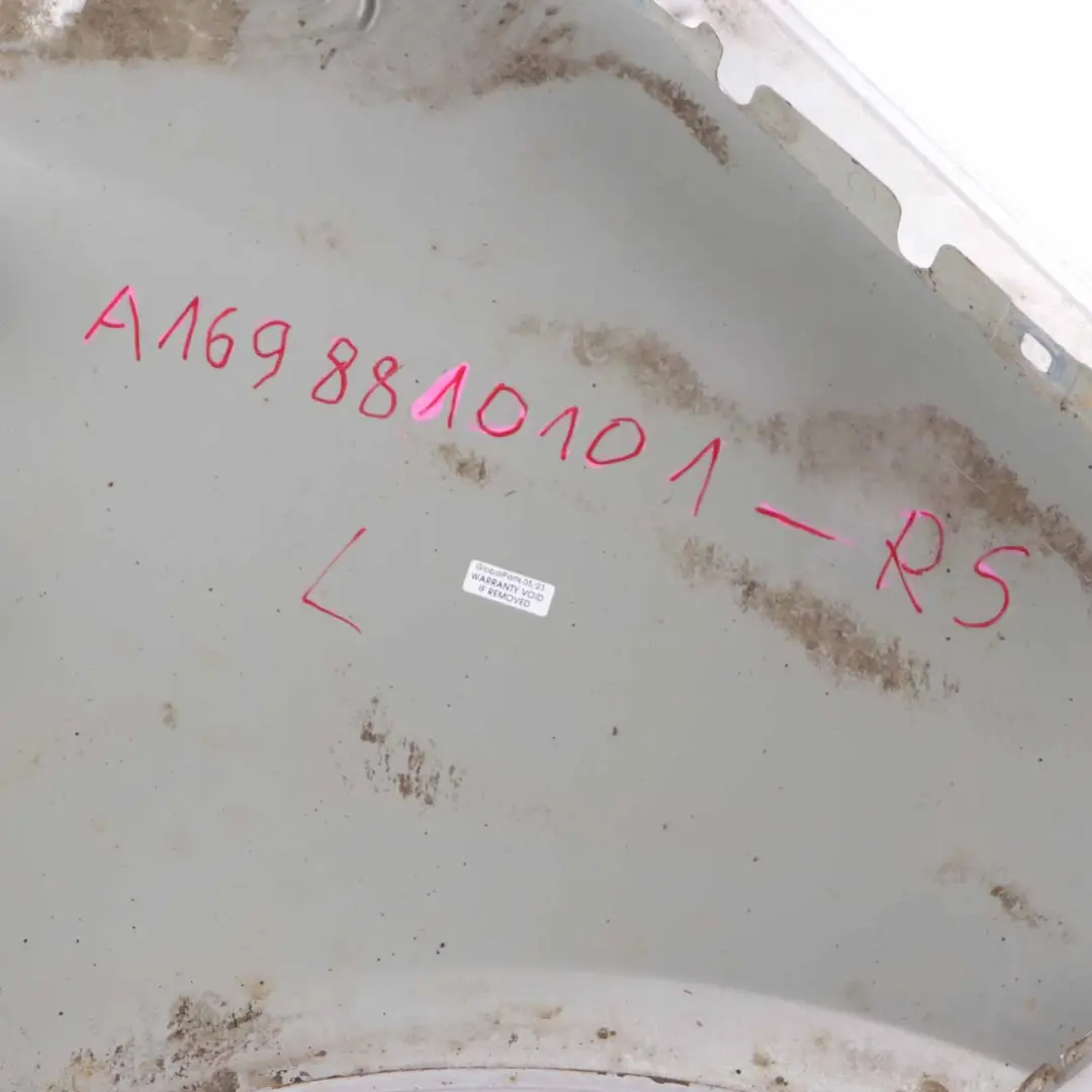 Side Panel Front Left N/S Wing Fender Cover Reef Silver - 783 to Mercedes W169 with Part number A1698810101 Mercedes W169 Side Panel Front Left N/S Wing Fender Cover Reef Silver - 783 - SKU A1698810101-RS - Part number A1698810101