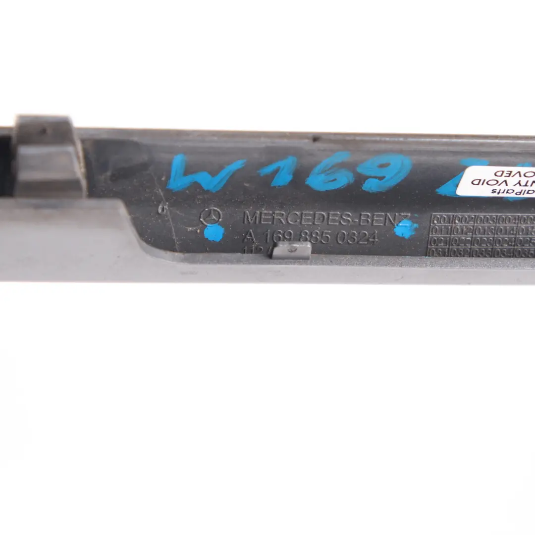 Front Bumper Trim Lower Strip Centre Cover to Mercedes W169 with Part number A1698850324 Mercedes W169 Front Bumper Trim Lower Strip Centre Cover - SKU A1698850324 - Part number A1698850324