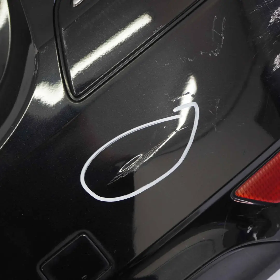 Bumper Trim Panel Kosmos Black Metallic - 191 to Mercedes W245 Rear with Part number A1698851038 Mercedes W245 Rear Bumper Trim Panel Kosmos Black Metallic - 191 - SKU A1698851038-KB - Part number A1698851038