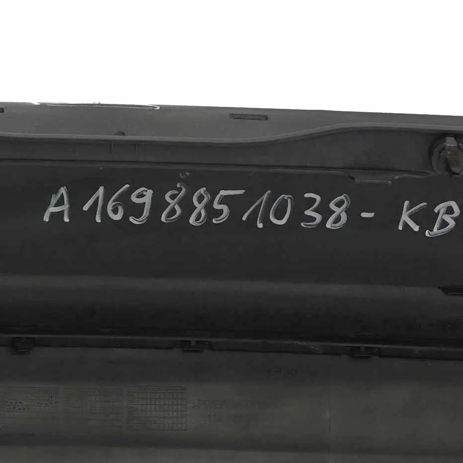 Bumper Trim Panel Kosmos Black Metallic - 191 to Mercedes W245 Rear with Part number A1698851038 Mercedes W245 Rear Bumper Trim Panel Kosmos Black Metallic - 191 - SKU A1698851038-KB - Part number A1698851038