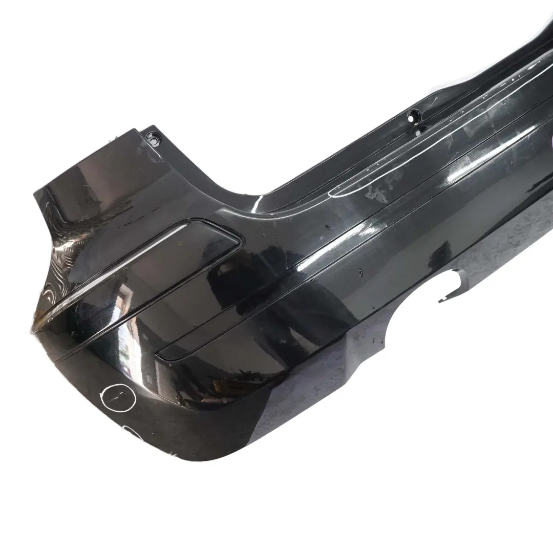 Bumper Trim Panel Kosmosschwarz Cosmic Black - 191 to Mercedes W245 Rear with Part number A1698851638 Mercedes W245 Rear Bumper Trim Panel Kosmosschwarz Cosmic Black - 191 - SKU A1698851638-KB - Part number A1698851638