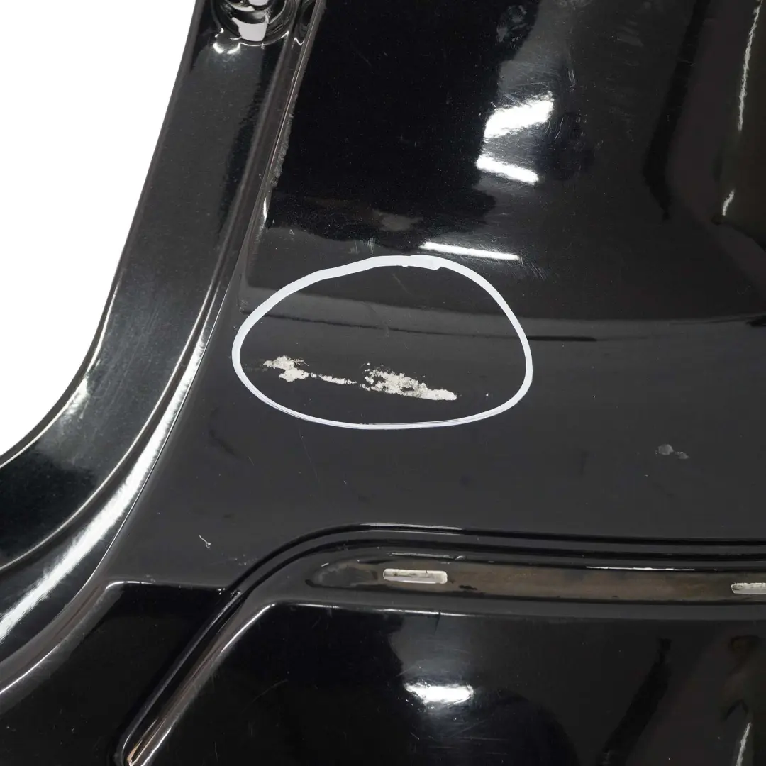 Bumper Trim Panel Kosmosschwarz Cosmic Black - 191 to Mercedes W245 Rear with Part number A1698851638 Mercedes W245 Rear Bumper Trim Panel Kosmosschwarz Cosmic Black - 191 - SKU A1698851638-KB - Part number A1698851638