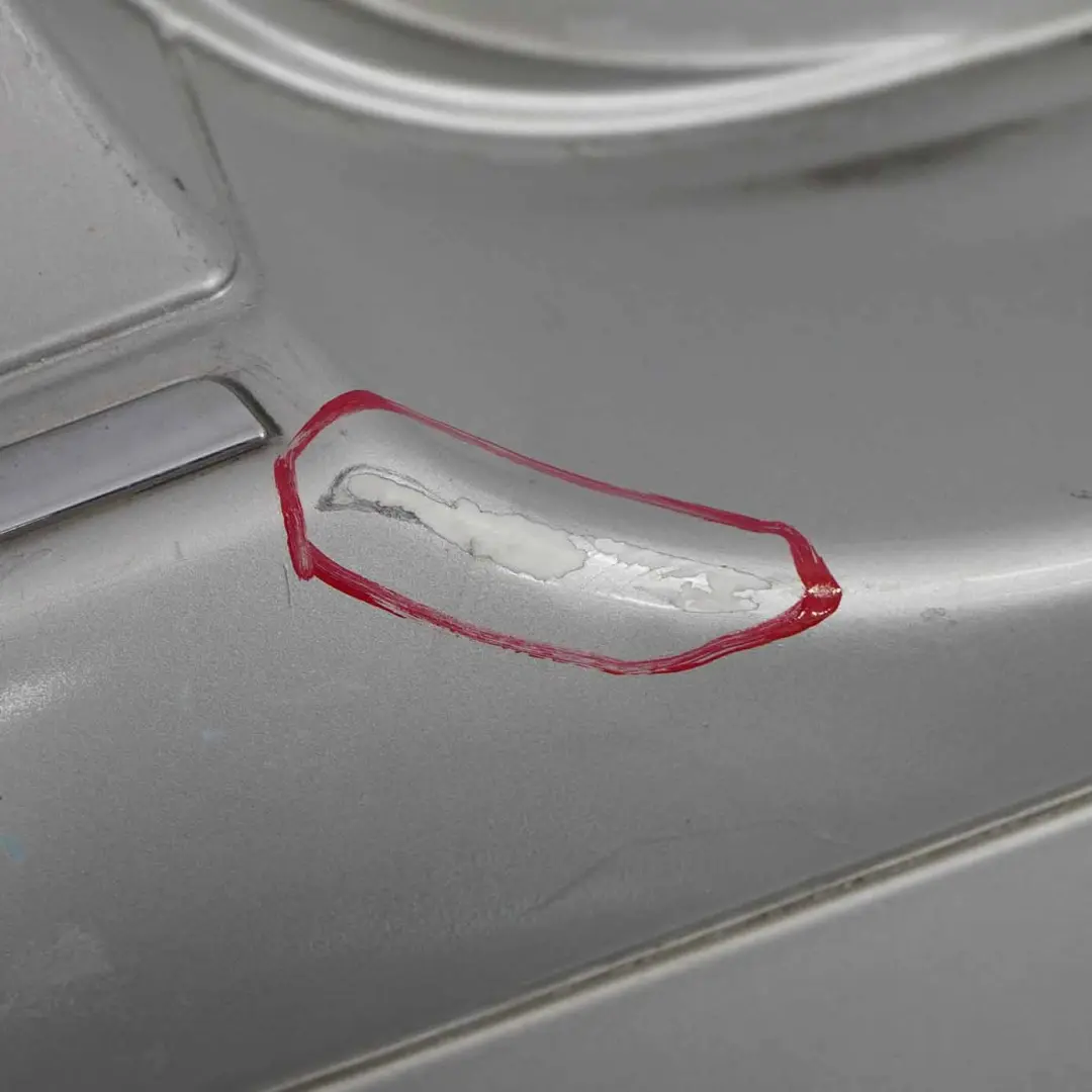 Bumper Trim Panel Covering Polar Silver Metallic - 761 to Mercedes W169 Rear with Part number A1698851725 Mercedes W169 Rear Bumper Trim Panel Covering Polar Silver Metallic - 761 - SKU A1698851725-PLS2 - Part number A1698851725