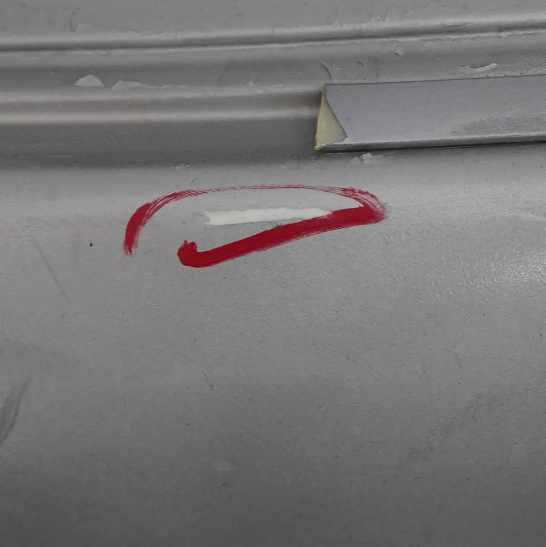 Bumper Trim Panel Covering Polar Silver Metallic - 761 to Mercedes W169 Rear with Part number A1698851725 Mercedes W169 Rear Bumper Trim Panel Covering Polar Silver Metallic - 761 - SKU A1698851725-PLS2 - Part number A1698851725