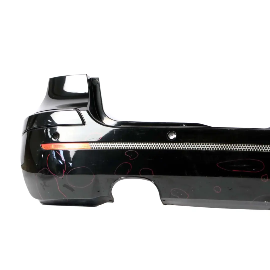 Bumper Sport Trim Panel Kosmos Cosmic Black Metallic - 191 to Mercedes W245 Rear with Part number A1698852138 Mercedes W245 Rear Bumper Sport Trim Panel Kosmos Cosmic Black Metallic - 191 - SKU A1698852138-KB - Part number A1698852138