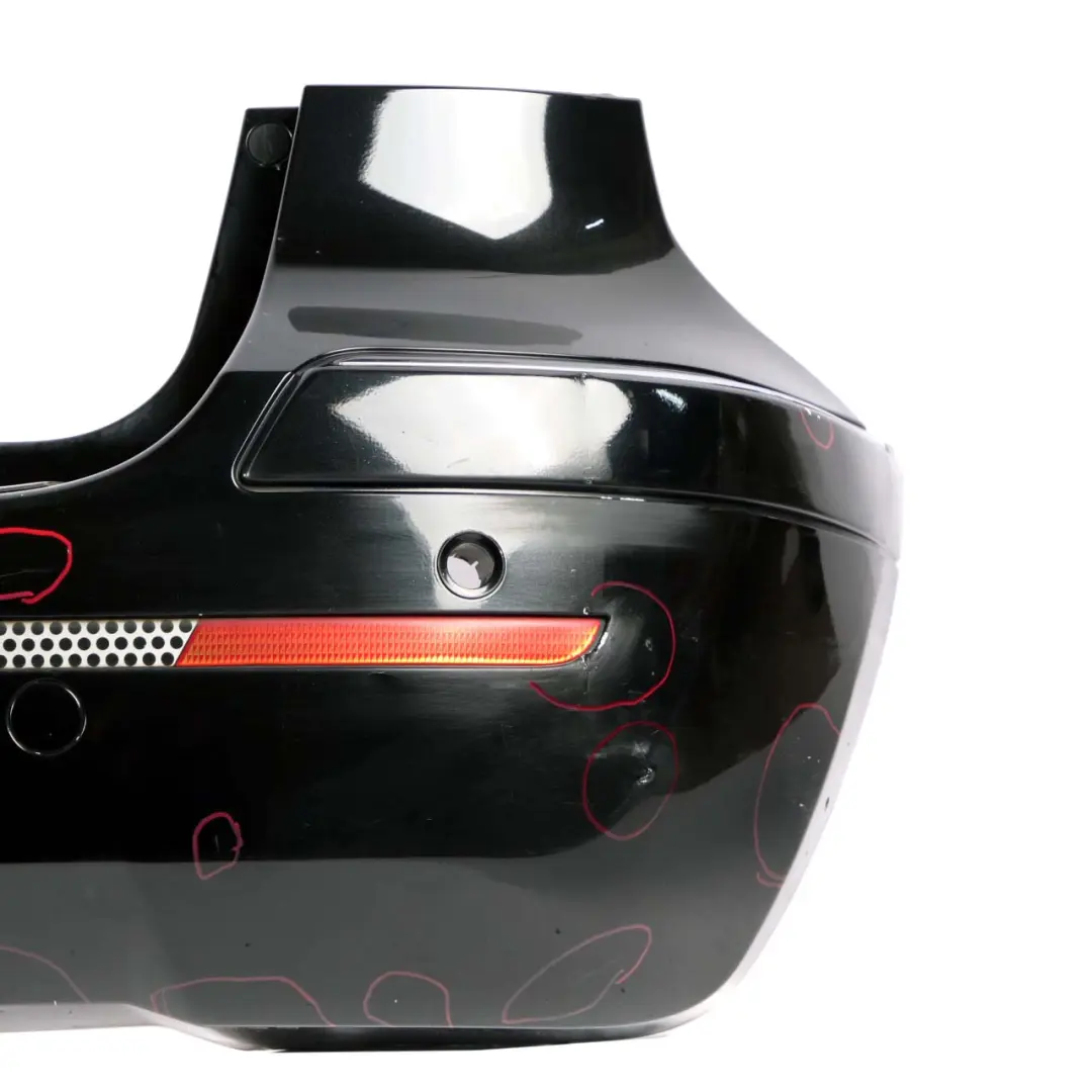 Bumper Sport Trim Panel Kosmos Cosmic Black Metallic - 191 to Mercedes W245 Rear with Part number A1698852138 Mercedes W245 Rear Bumper Sport Trim Panel Kosmos Cosmic Black Metallic - 191 - SKU A1698852138-KB - Part number A1698852138