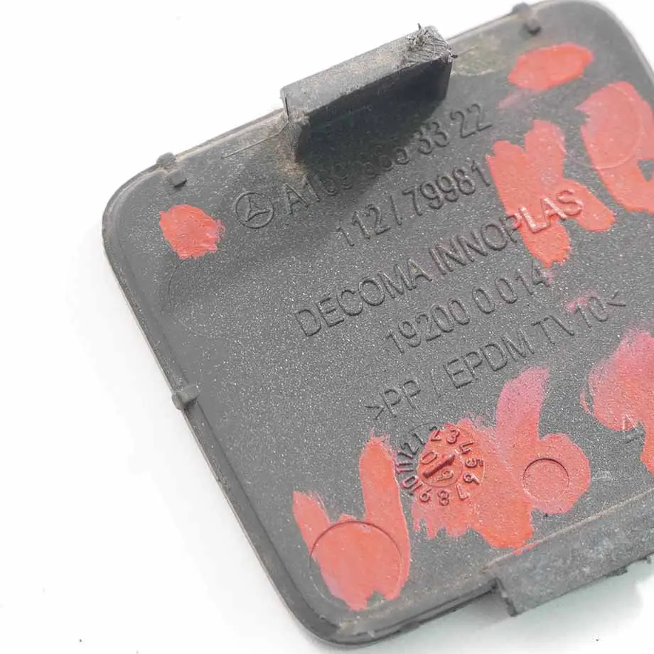 Mercedes W169 Pare-chocs Arrière Cache Remorquage Kosmos Noir - 191 - SKU A1698853322-KB - Numéro de pièce A1698853322