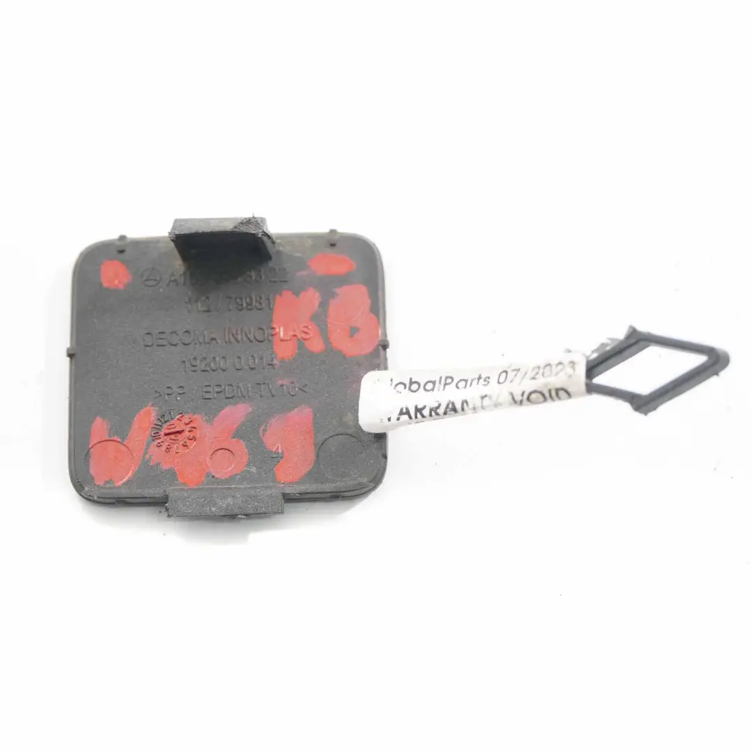 Bumper Flap Towing Eye Cover Kosmos Black - 191 to Mercedes W169 Rear with Part number A1698853322 Mercedes W169 Rear Bumper Flap Towing Eye Cover Kosmos Black - 191 - SKU A1698853322-KB - Part number A1698853322
