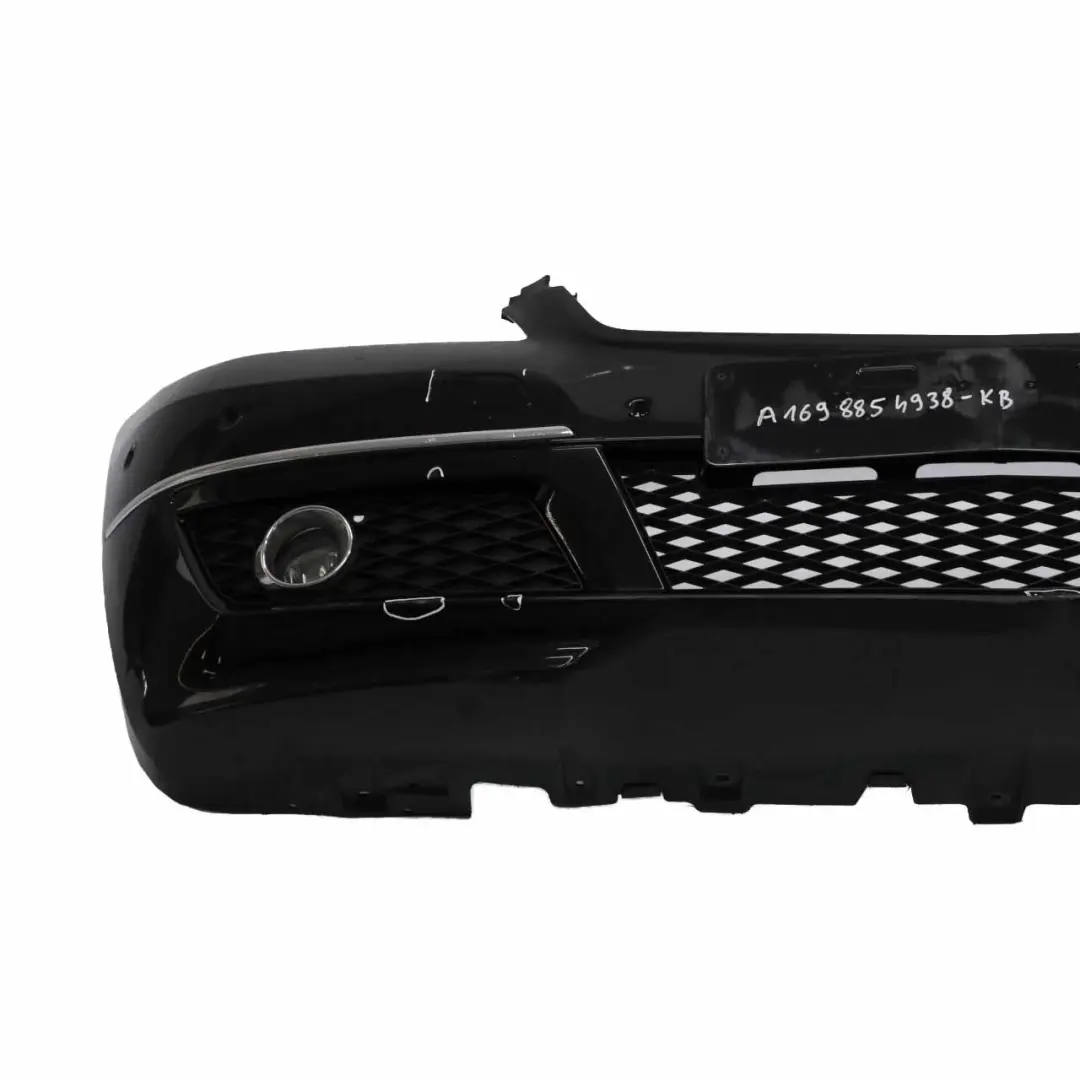 Front Bumper Trim Panel Kosmos Cosmic Black Metallic - 191 to Mercedes W169 with Part number A1698854938 Mercedes W169 Front Bumper Trim Panel Kosmos Cosmic Black Metallic - 191 - SKU A1698854938-KB - Part number A1698854938