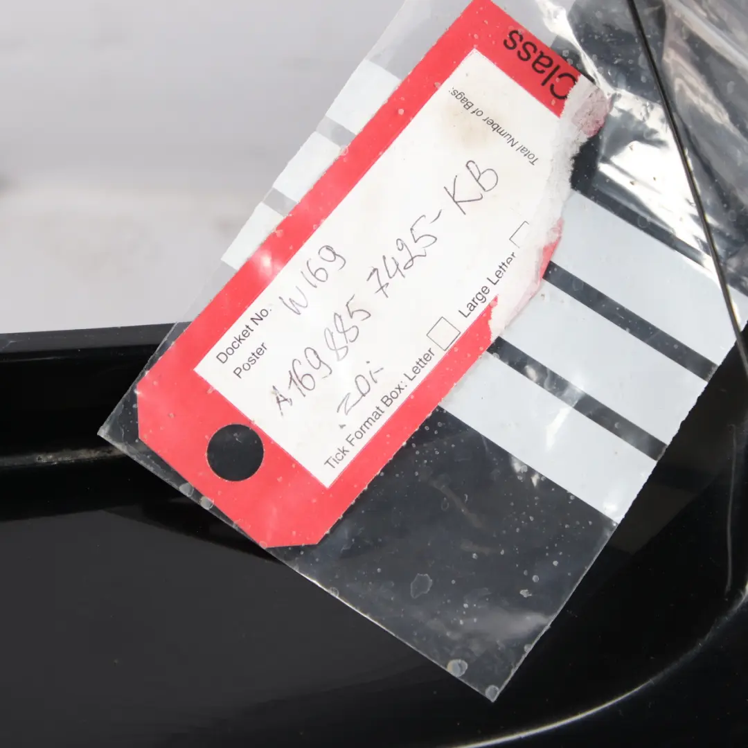 Bumper Trim Panel Avantgarde Elegance Kosmos Black - 191 to Mercedes W169 Rear with Part number A1698857425 Mercedes W169 Rear Bumper Trim Panel Avantgarde Elegance Kosmos Black - 191 - SKU A1698857425-KB - Part number A1698857425