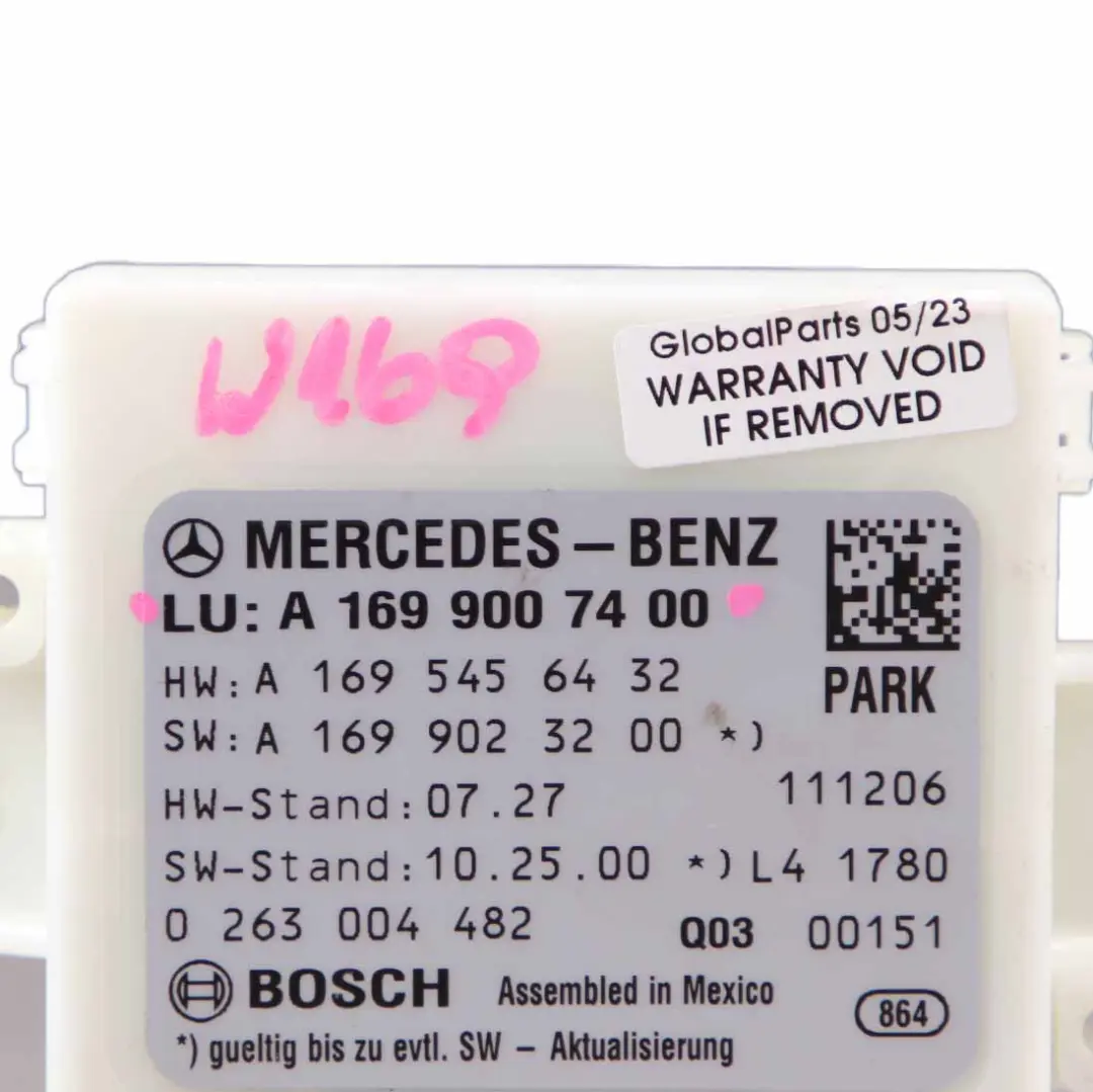 PDC Parking Sensor Distance Control Module pour Mercedes W169 W245 à propos du numéro de pièce A1699007400 Mercedes W169 W245 PDC Parking Sensor Distance Control Module - SKU A1699007400 - Numéro de pièce A1699007400