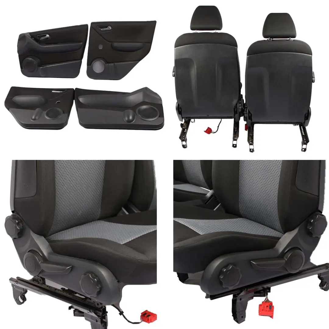  Seats Mercedes W169 A-Class Cloth Fabric Set Front Rear Seat Black Anthracite - SKU A1699100046-SET - Part number A1699100046