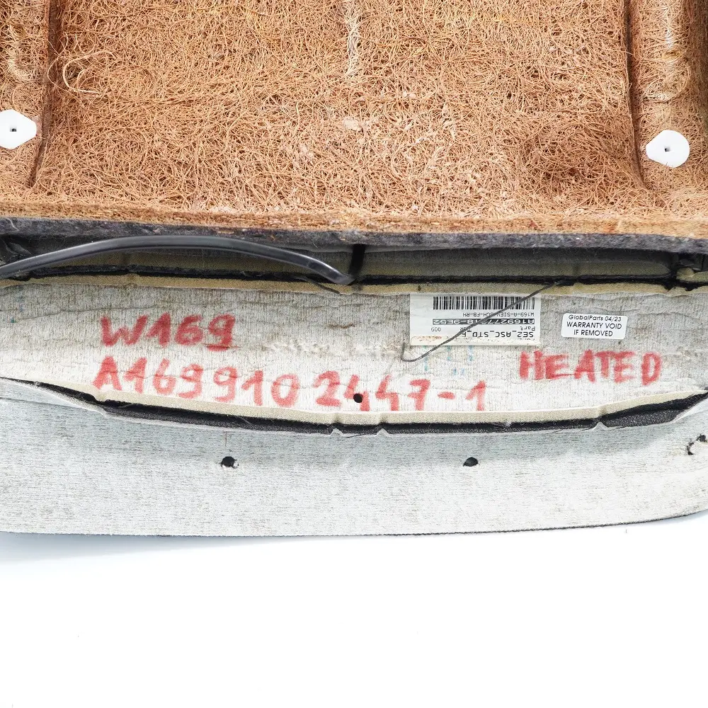Mercedes W169 Asiento Delantero Derecho Tela Cuero Funda Respaldo Antracita - SKU A1699102447-1 - Número de pieza A1699102447