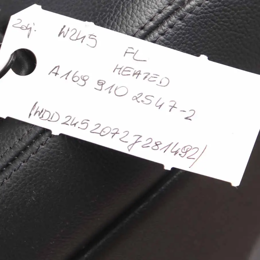 Front Seat Mercedes W169 Left N/S Heated Cloth Leather Backrest Black to with Part number A1699102547 Front Seat Mercedes W169 Left N/S Heated Cloth Leather Backrest Black - SKU A1699102547-2 - Part number A1699102547