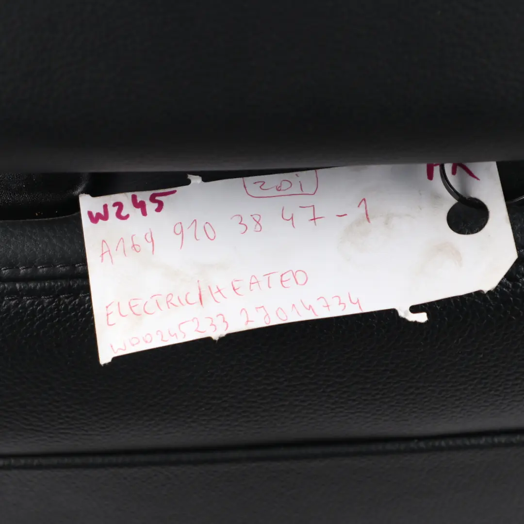 Front Seat Mercedes W245 Right O/S Heated Leather Nappa Semi-Aniline Black to with Part number A1699103847 Front Seat Mercedes W245 Right O/S Heated Leather Nappa Semi-Aniline Black - SKU A1699103847-1 - Part number A1699103847