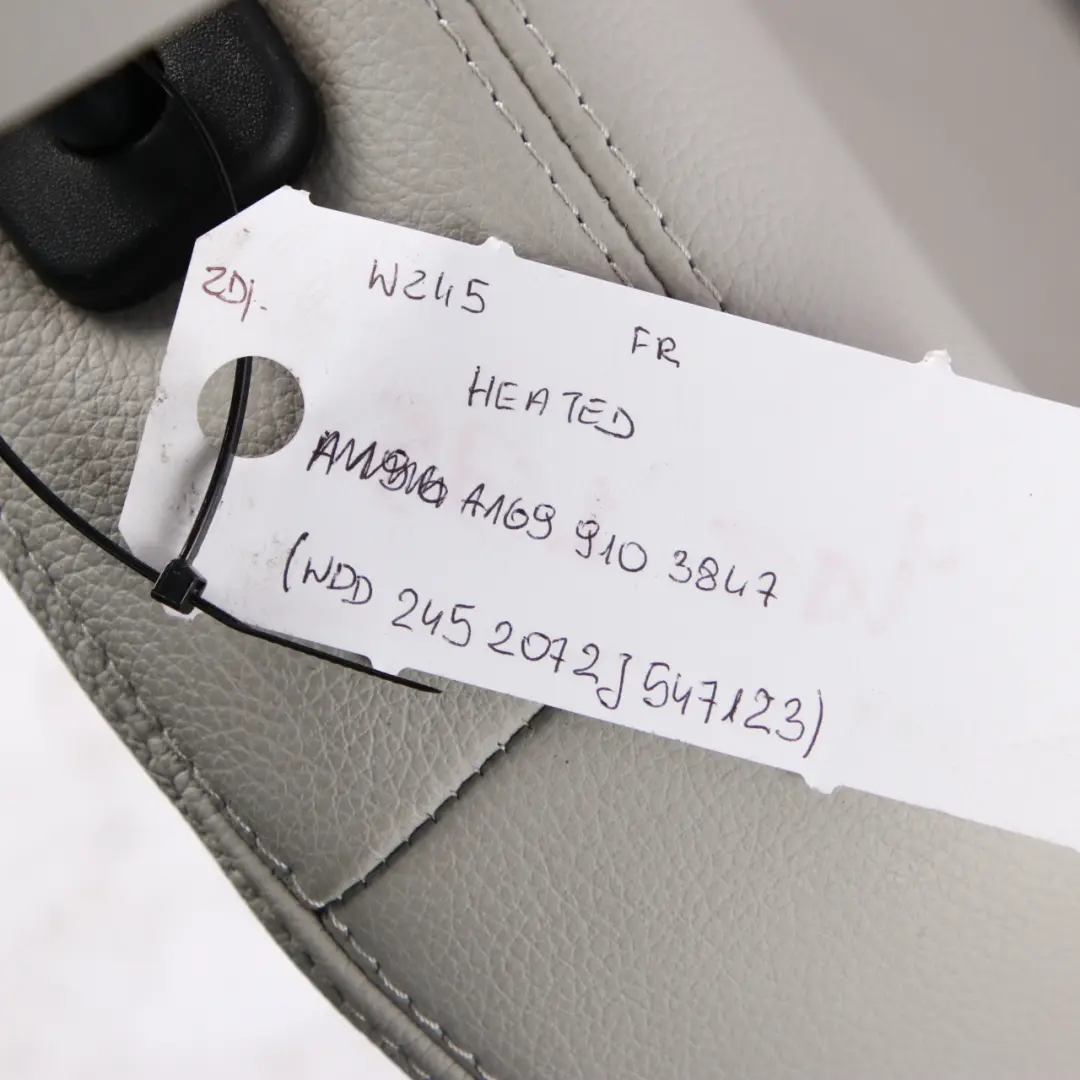 Front Seat Mercedes W245 Right O/S Heated Leather Nappa Semi-Aniline Alpaca Gray to with Part number A1699103847 Front Seat Mercedes W245 Right O/S Heated Leather Nappa Semi-Aniline Alpaca Gray - SKU A1699103847 - Part number A1699103847
