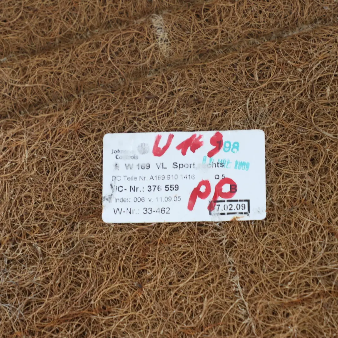 Oparcie Fotela Prawy Przód do Mercedes W169 W245 o numerze A1699105247 Mercedes W169 W245 Oparcie Fotela Prawy Przód - SKU A1699105247 - Numer Części A1699105247