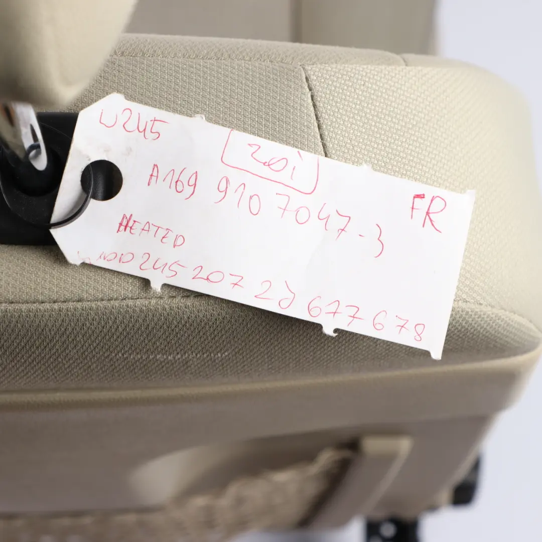 Front Seat Mercedes W169 W245 Right O/S Heated Interior Cloth Fabric Beige to with Part number A1699107047 Front Seat Mercedes W169 W245 Right O/S Heated Interior Cloth Fabric Beige - SKU A1699107047-3 - Part number A1699107047