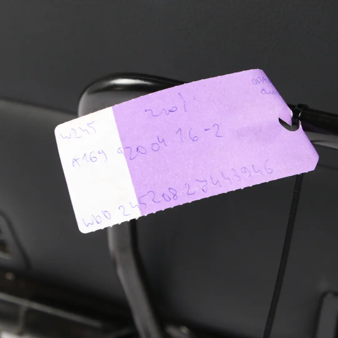 Mercedes W169 W245 Backrest Rear Right Seat O/S Back Cover Leather Nappa Black - SKU A1699200416-3 - Part number A1699200416
