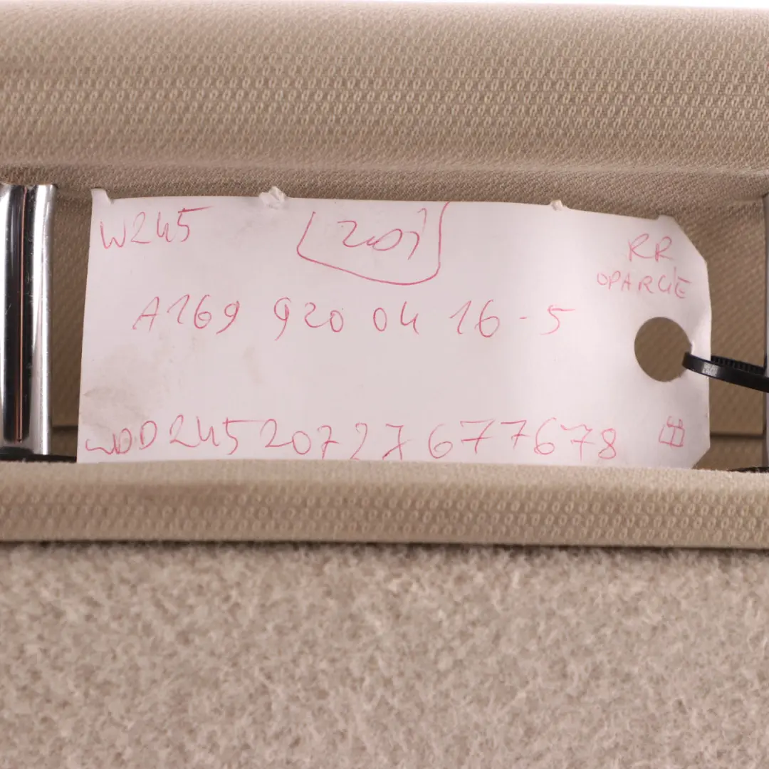 Backrest Rear Right Seat O/S Back Cover Cloth Fabric Beige to Mercedes W169 W245 with Part number A1699200416 Mercedes W169 W245 Backrest Rear Right Seat O/S Back Cover Cloth Fabric Beige - SKU A1699200416-6 - Part number A1699200416