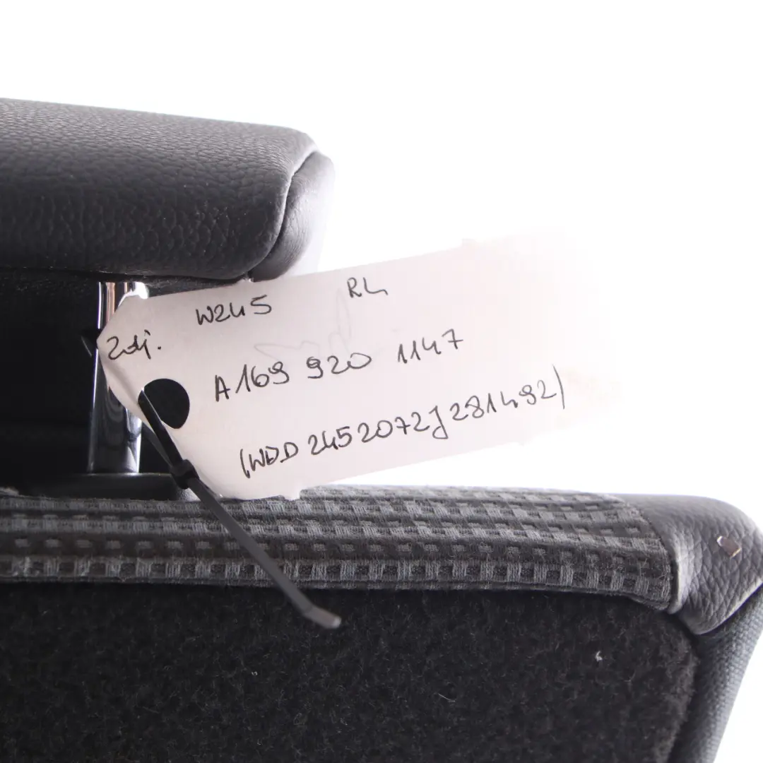 Backrest Rear Left N/S Seat Covering Cloth Leather Black to Mercedes W169 W245 Seat with Part number A1699201147 Mercedes W169 W245 Seat Backrest Rear Left N/S Seat Covering Cloth Leather Black - SKU A1699201147 - Part number A1699201147