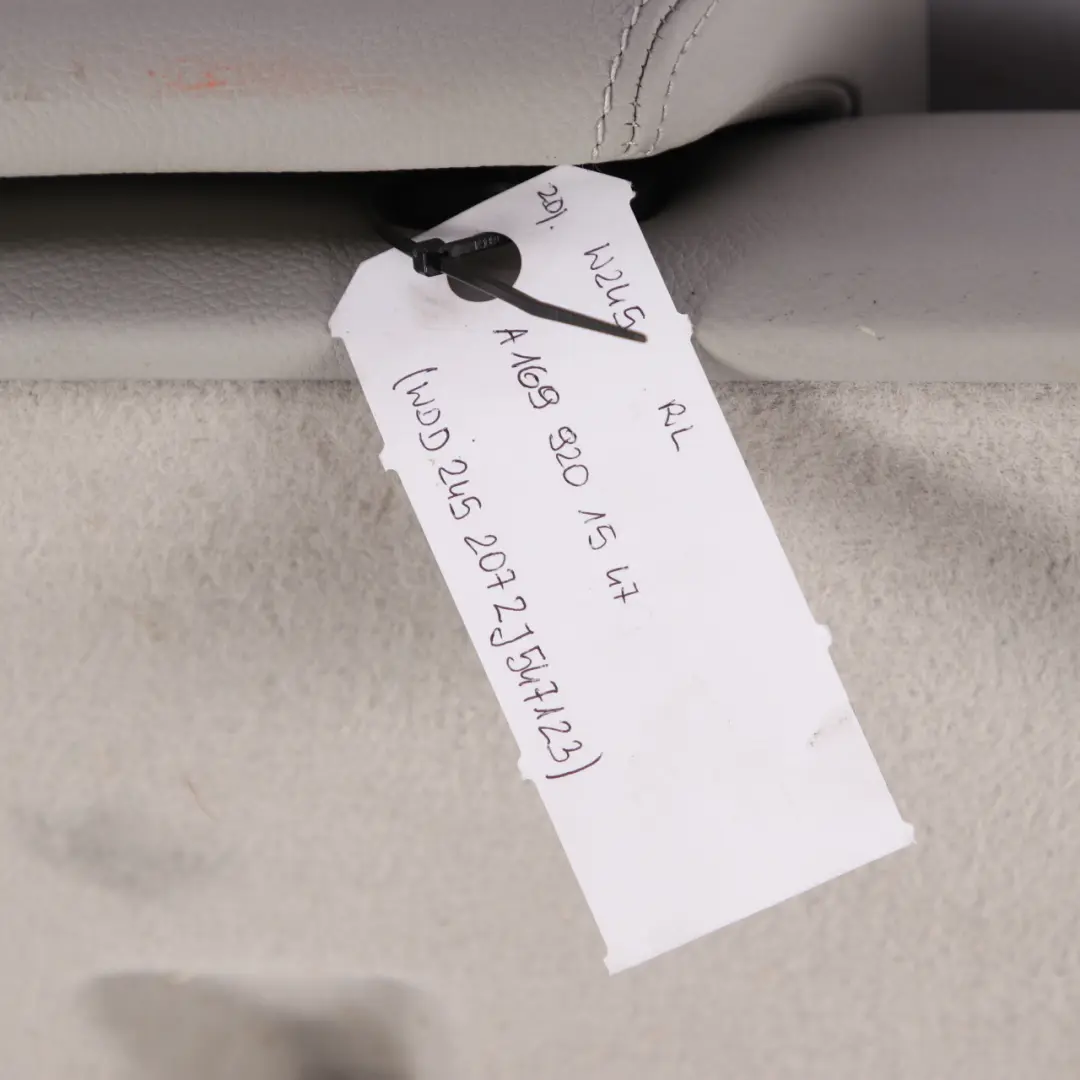 Backrest Rear Left N/S Covering Leather Nappa Grey to Mercedes W245 Seat with Part number A1699201547 Mercedes W245 Seat Backrest Rear Left N/S Covering Leather Nappa Grey - SKU A1699201547 - Part number A1699201547