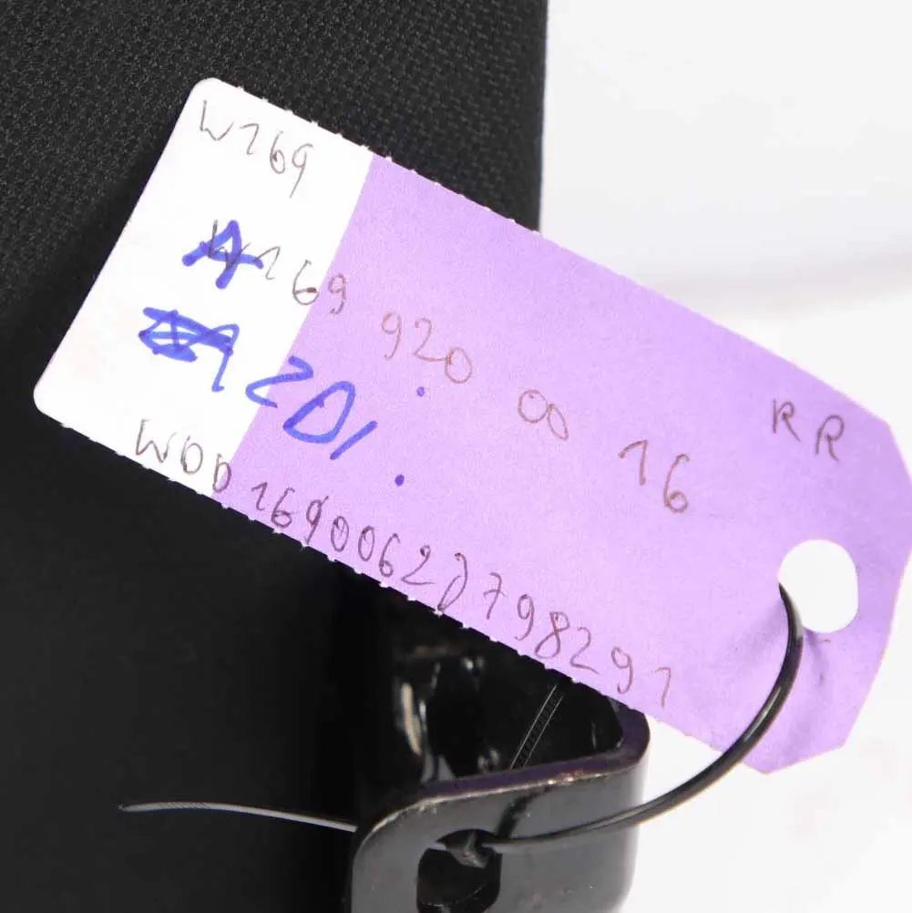 Mercedes W169 Asiento Trasero Derecho Tela Respaldo Negro Antracita - SKU A1699203847 - Número de pieza A1699203847