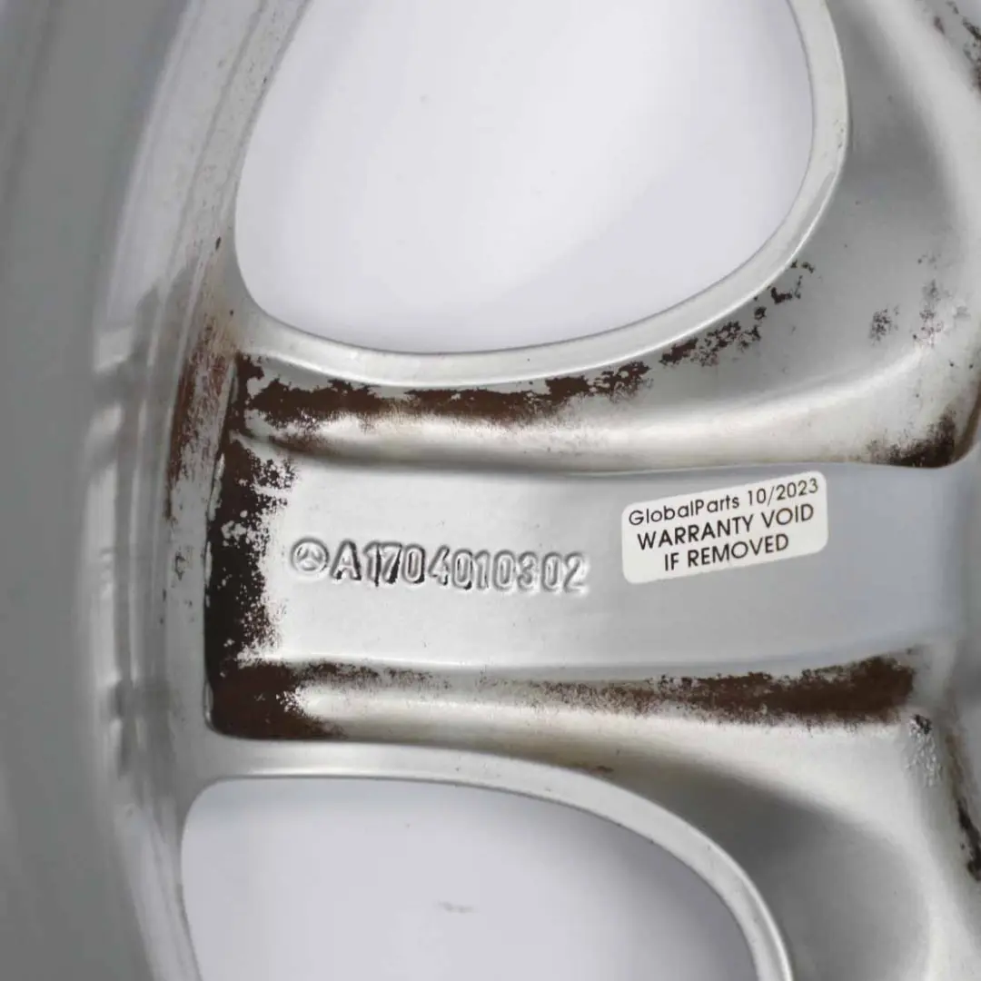 Alloy Wheel Rim 16" 8J ET:30 to Mercedes SLK R170 Rear Silver with Part number A1704010302 Mercedes SLK R170 Rear Silver Alloy Wheel Rim 16" 8J ET:30 - SKU A1704010302-2 - Part number A1704010302