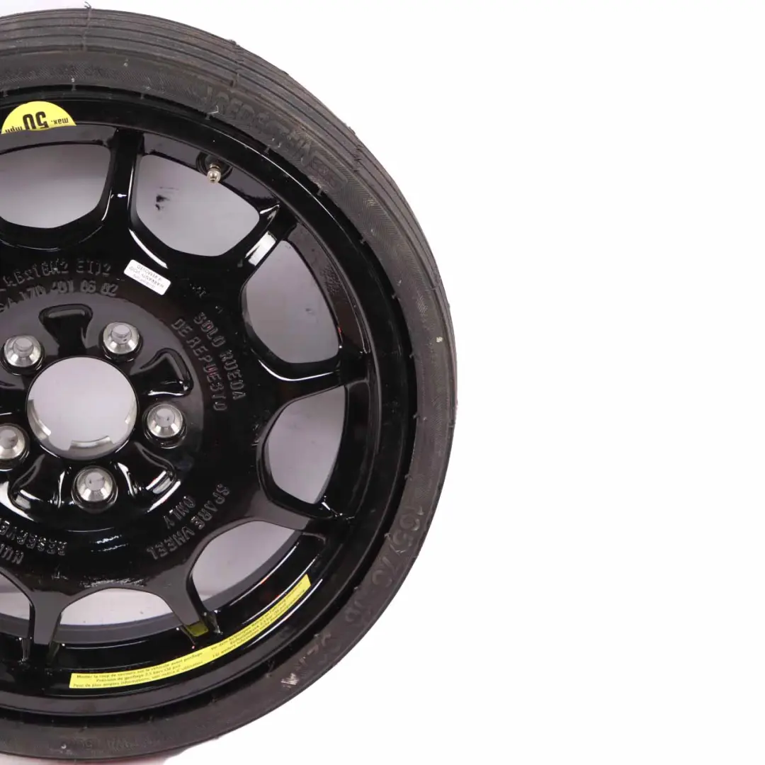 Spare Wheel Mercedes CL203 W203 Compact Steel R16 Tyre 165/70 to with Part number A1704010602 Spare Wheel Mercedes CL203 W203 Compact Steel R16 Tyre 165/70 - SKU A1704010602 - Part number A1704010602