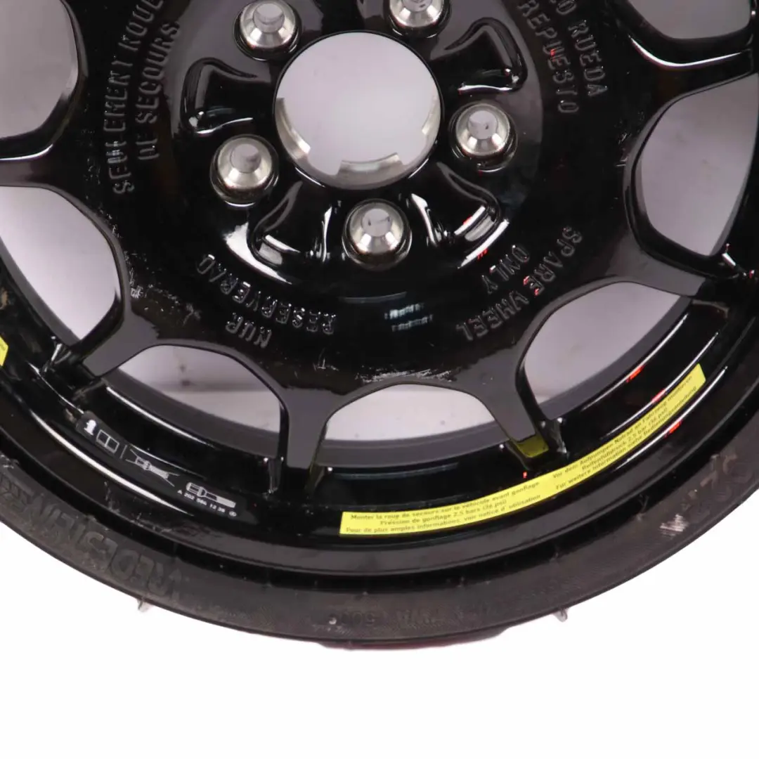 Ruota scorta Mercedes W203 Compact Acciaio R16 Pneumatico 165/70 per con numero di parte A1704010602 Ruota scorta Mercedes W203 Compact Acciaio R16 Pneumatico 165/70 - SKU A1704010602 - Numero di parte A1704010602