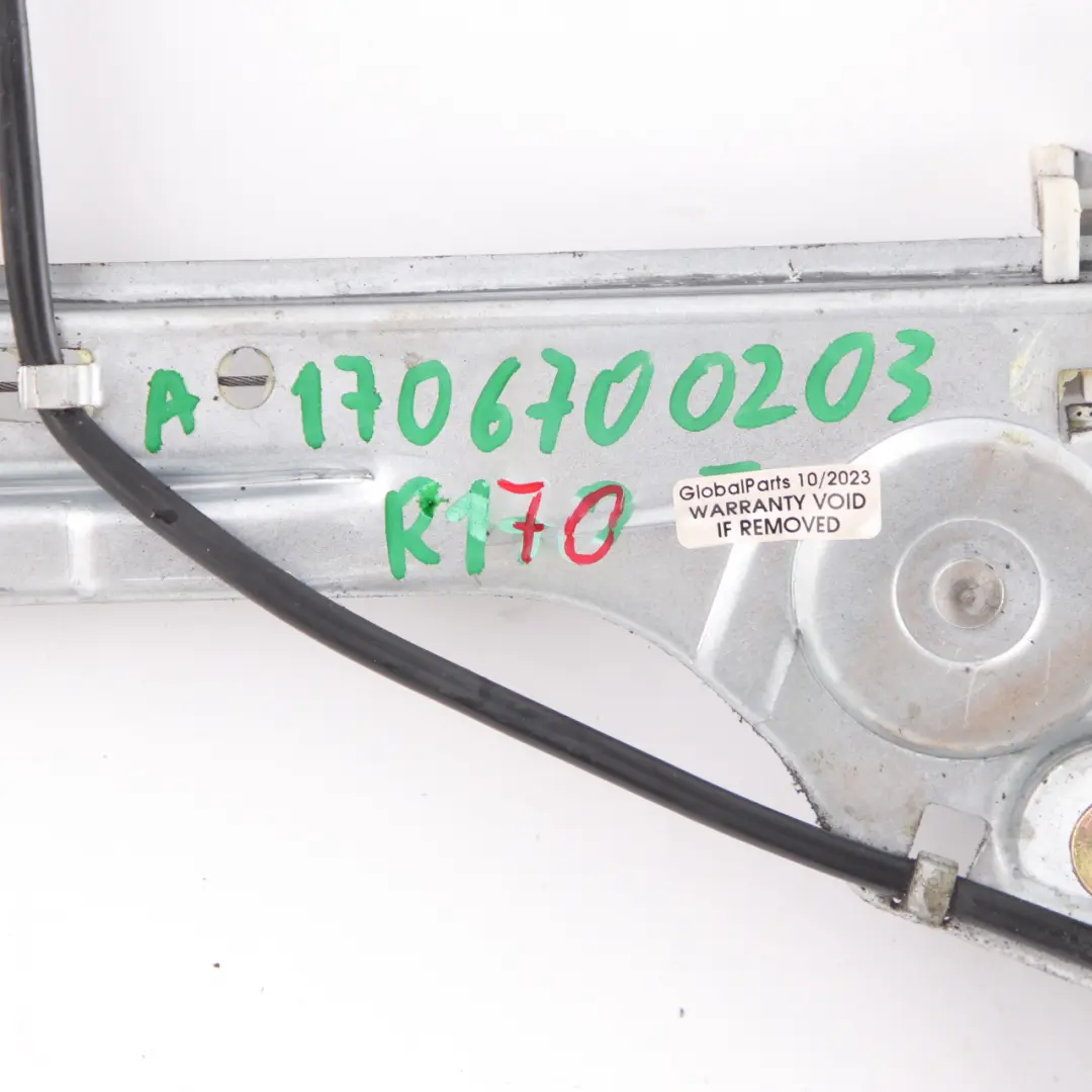 Mercedes SLK R170 Fensterheber Regulator Mechanismus hinten rechts - SKU A1706700203 - Teilenummer A1706700203