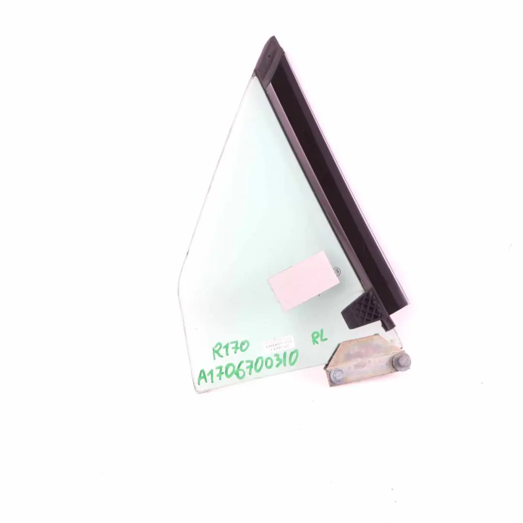 Viertel Fensterscheibe hinten links für Mercedes SLK R170 Cabrio mit Teilenummer A1706700310 Mercedes SLK R170 Cabrio Viertel Fensterscheibe hinten links - SKU A1706700310 - Teilenummer A1706700310