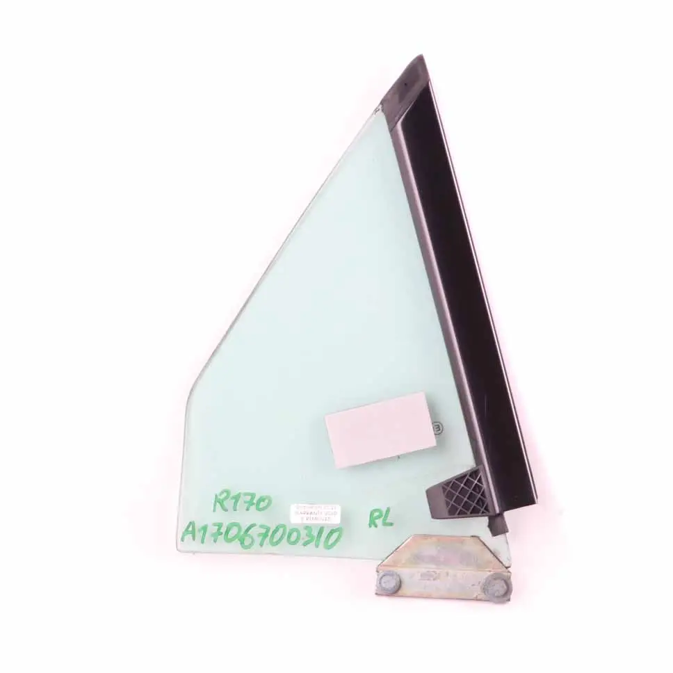 Quarter Window Glass Rear Left N/S to Mercedes SLK R170 Convertible with Part number A1706700310 Mercedes SLK R170 Convertible Quarter Window Glass Rear Left N/S - SKU A1706700310 - Part number A1706700310