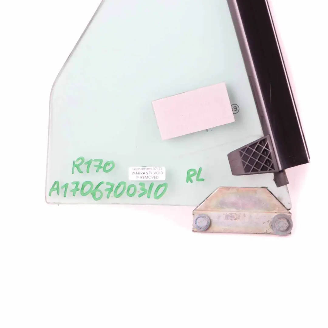 Quarter Window Glass Rear Left N/S to Mercedes SLK R170 Convertible with Part number A1706700310 Mercedes SLK R170 Convertible Quarter Window Glass Rear Left N/S - SKU A1706700310 - Part number A1706700310