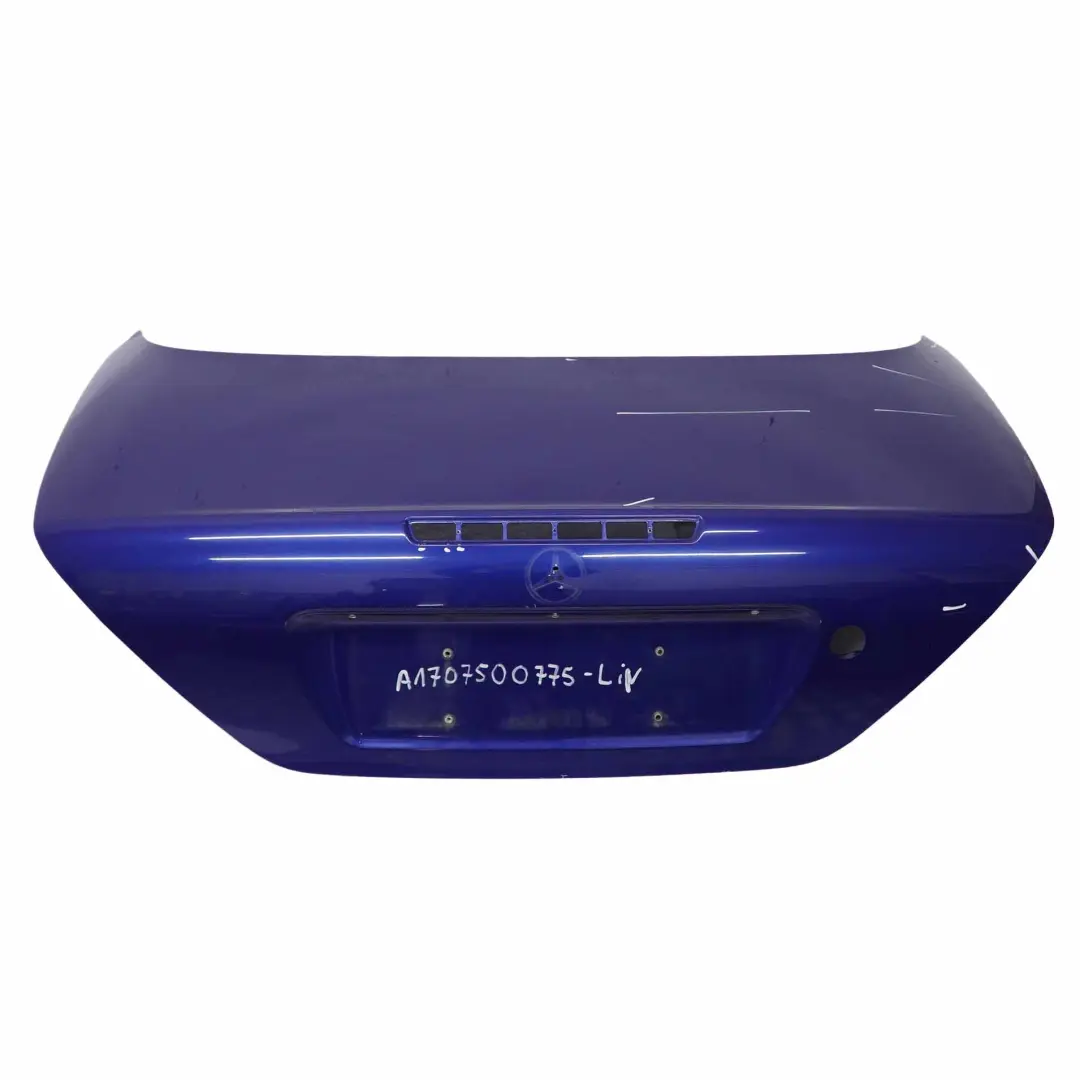 Boot Trunk Lid Tailgate Panel Saloon Linarite Blue - 352 to Mercedes SLK R170 with Part number A1717500075 Mercedes SLK R170 Boot Trunk Lid Tailgate Panel Saloon Linarite Blue - 352 - SKU A1707500775-LIN - Part number A1717500075