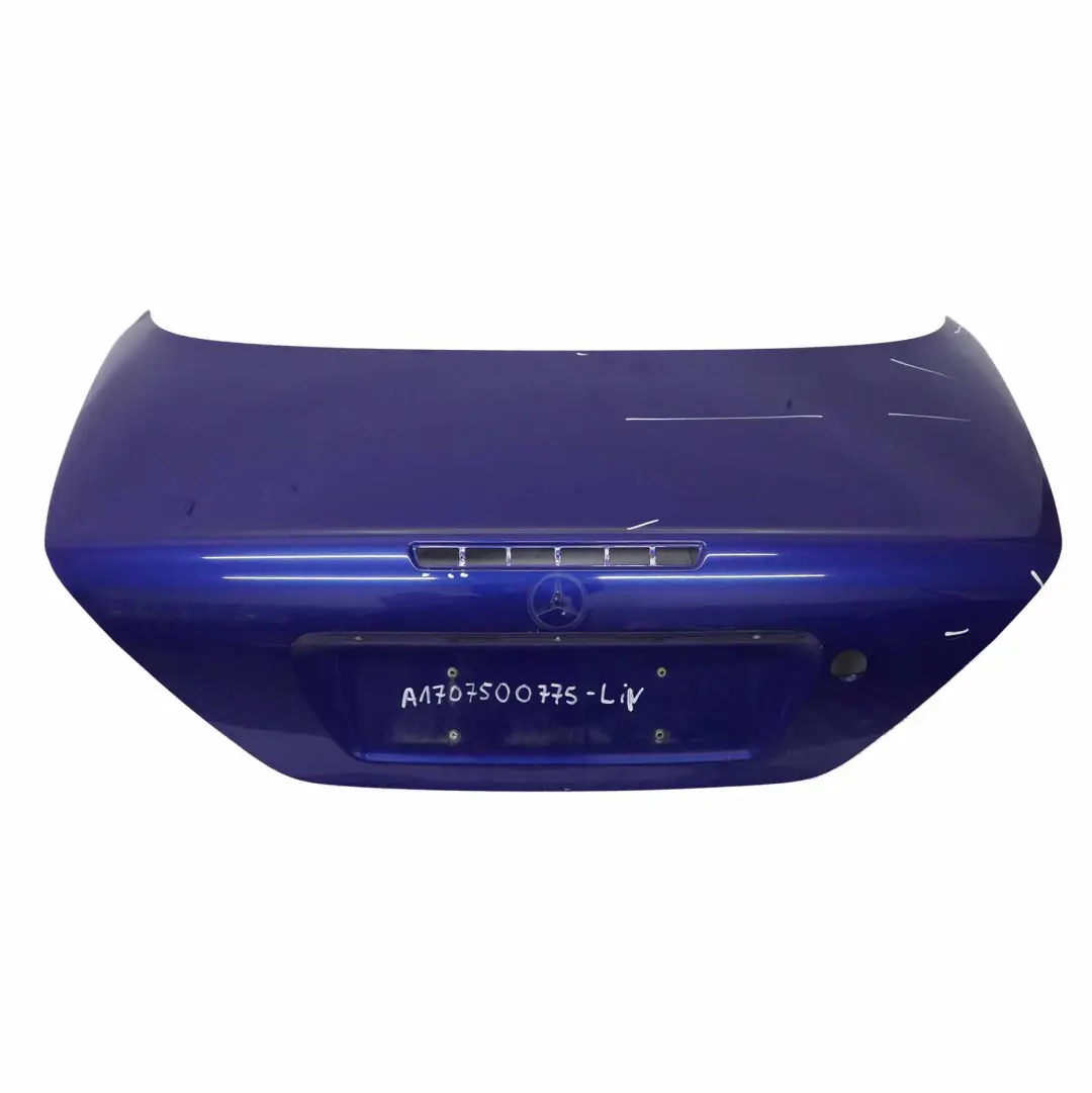 Boot Trunk Lid Tailgate Panel Saloon Linarite Blue - 352 to Mercedes SLK R170 with Part number A1717500075 Mercedes SLK R170 Boot Trunk Lid Tailgate Panel Saloon Linarite Blue - 352 - SKU A1707500775-LIN - Part number A1717500075