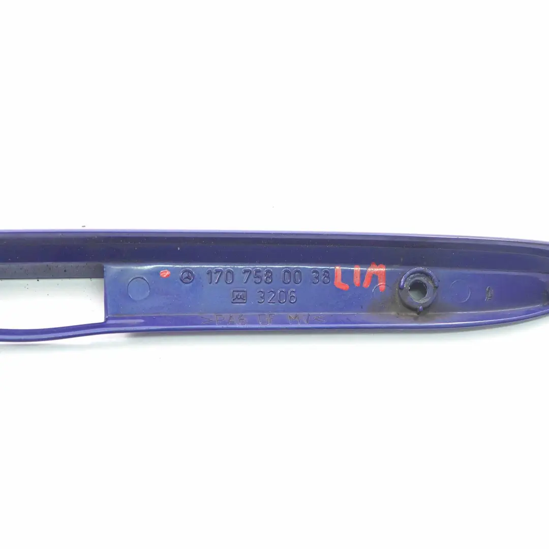 Handle License Plate Strip Linarite Blue to Mercedes SLK R170 Tailgate with Part number A1707580038 Mercedes SLK R170 Tailgate Handle License Plate Strip Linarite Blue - SKU A1707580038-LIN - Part number A1707580038
