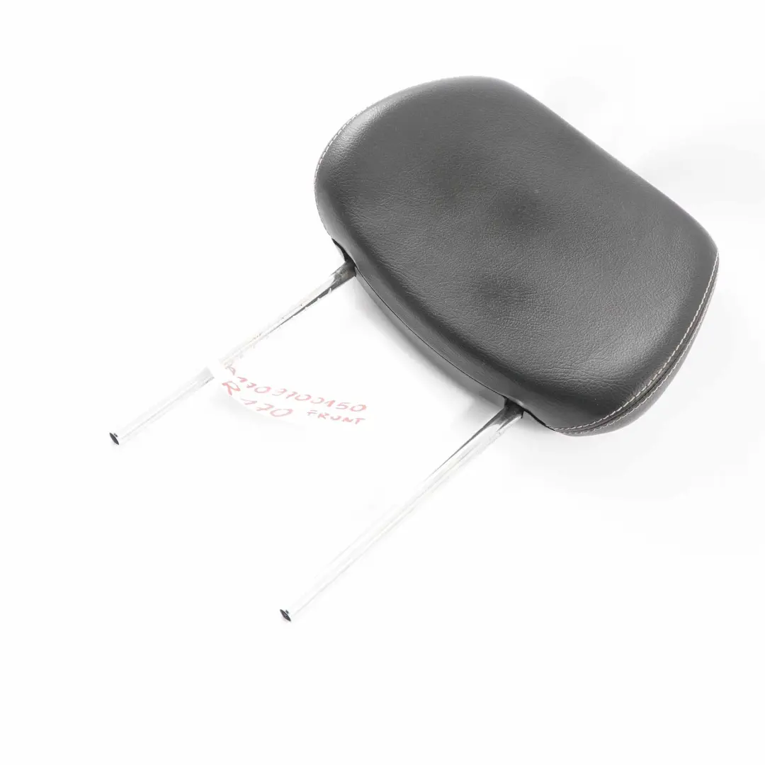 Headrest Front Seat Left Right N/O/S Black Leather Head Rest to Mercedes R170 with Part number A1709700150 Mercedes R170 Headrest Front Seat Left Right N/O/S Black Leather Head Rest - SKU A1709700150 - Part number A1709700150