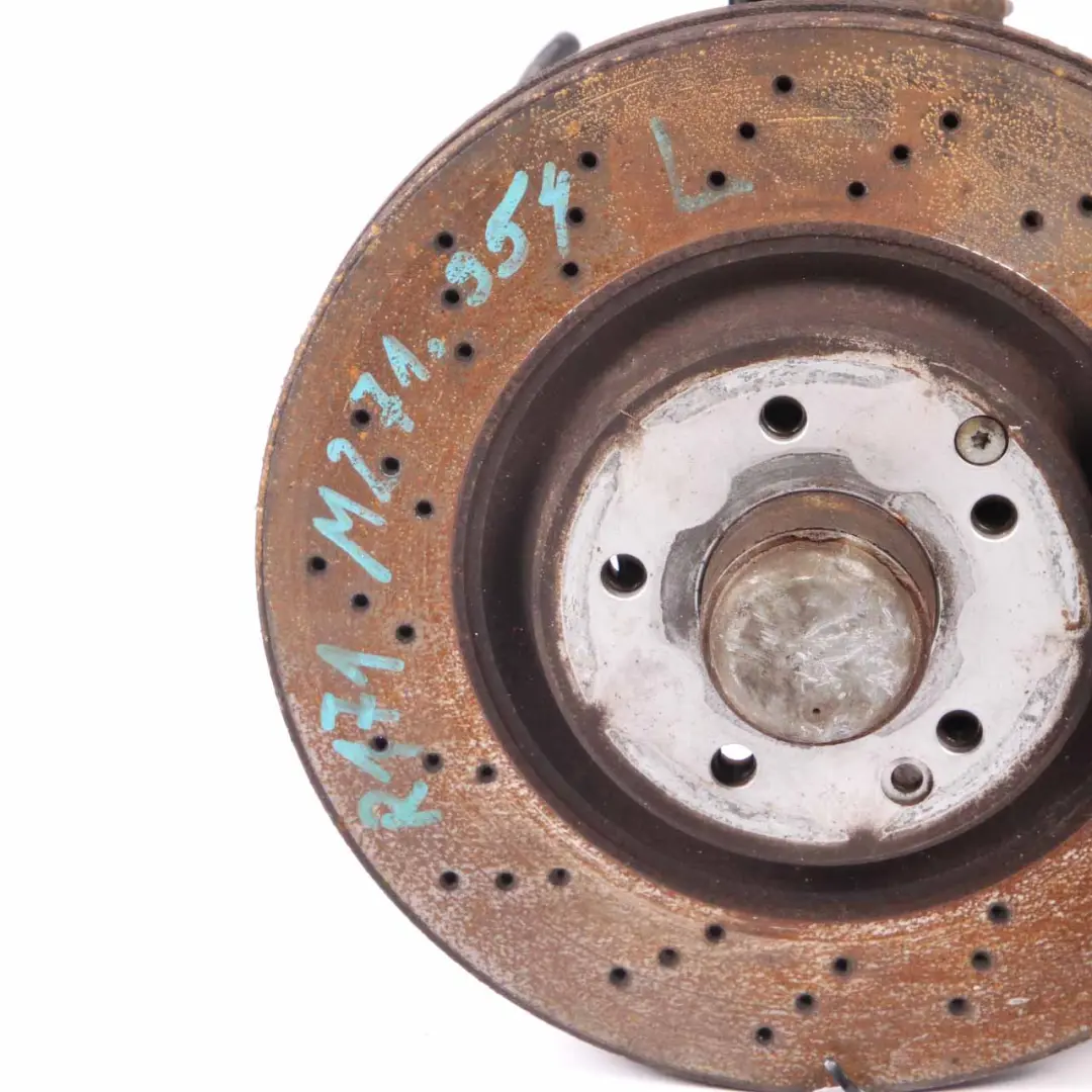 Front Left N/S Sport Suspension Leg Wheel Perforated Brake Disc to Mercedes R171 with Part number A1713201230 Mercedes R171 Front Left N/S Sport Suspension Leg Wheel Perforated Brake Disc - SKU A1713201230 - Part number A1713201230