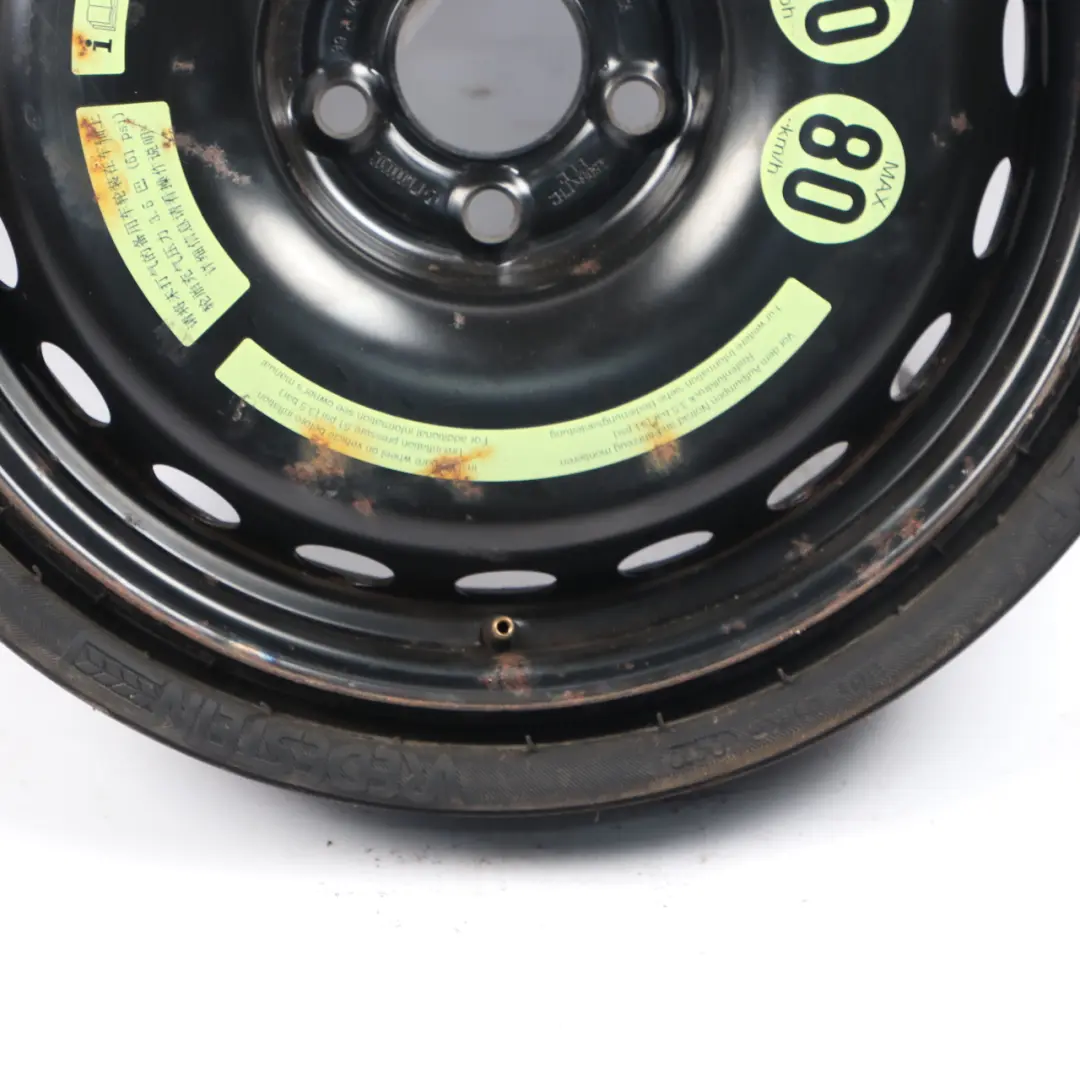 Ersatz Rad Stahl R17 4,5J ET:12 Bereifung 145/70 für Mercedes SLK R171 mit Teilenummer A1714000202 Mercedes SLK R171 Ersatz Rad Stahl R17 4,5J ET:12 Bereifung 145/70 - SKU A1714000202-2 - Teilenummer A1714000202