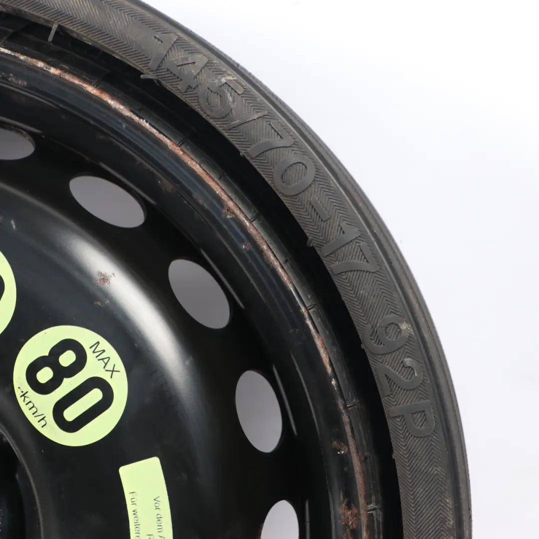 Spare Wheel Steel R17 4,5J ET:12 Tyre 145/70 to Mercedes SLK R171 with Part number A1714000202 Mercedes SLK R171 Spare Wheel Steel R17 4,5J ET:12 Tyre 145/70 - SKU A1714000202-2 - Part number A1714000202