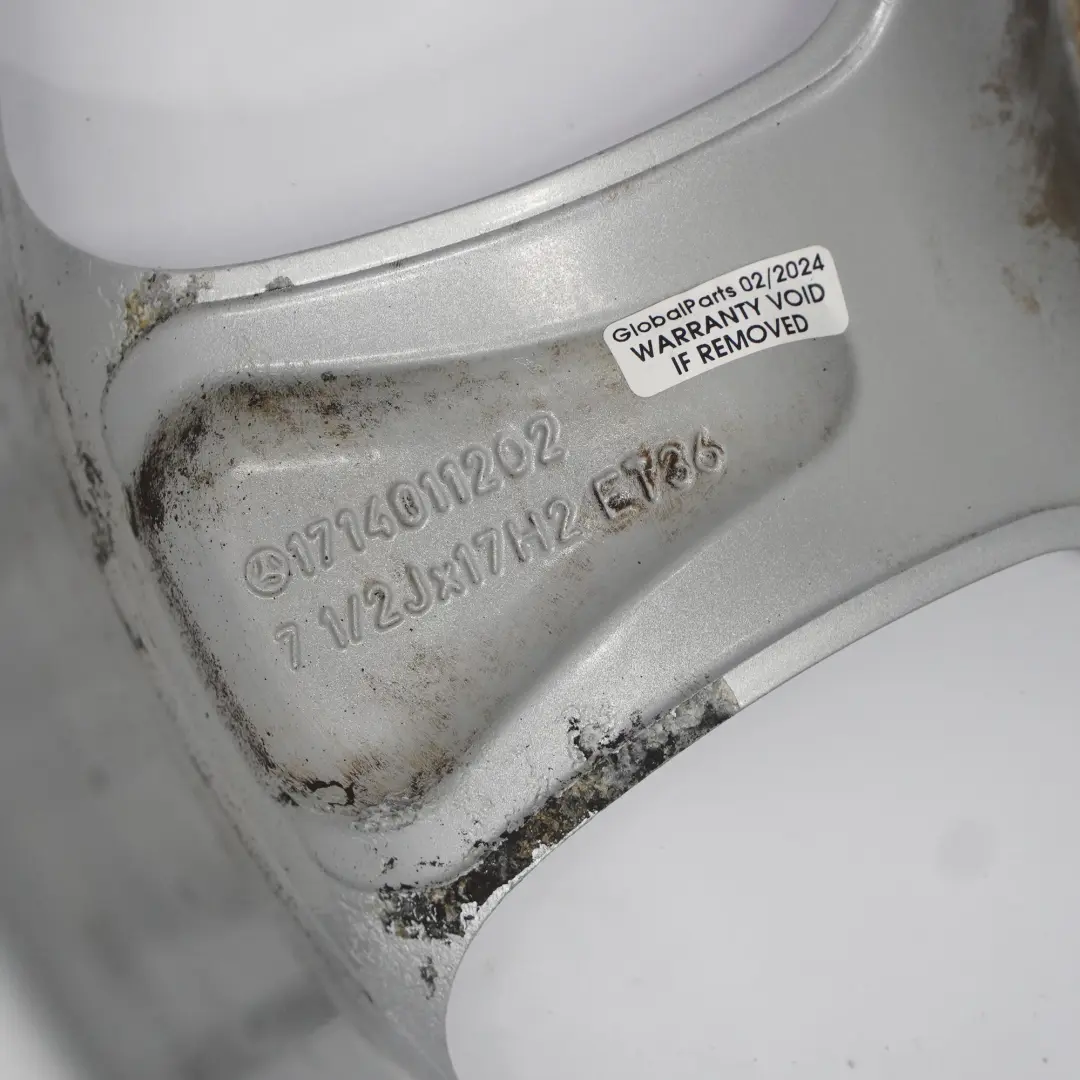 Mercedes SLK R171 Silver Alloy Wheel Rim 17" 7,5J ET:36 5-Spoke - SKU A1714011202-1 - Part number A1714011202