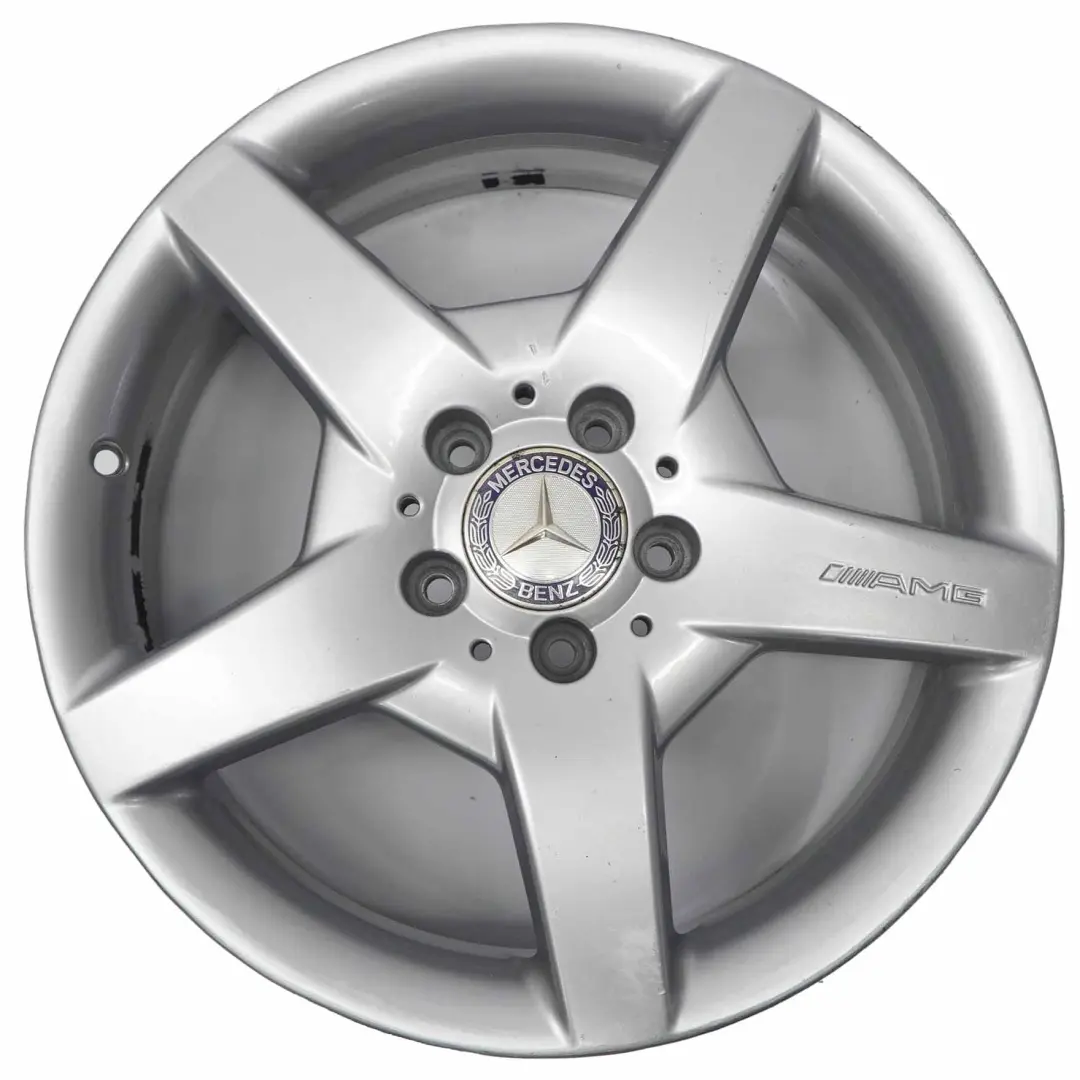 Silberne Leichtmetallfelge 17" 7,5J ET:37 5-Loch für Mercedes R171 AMG mit Teilenummer A1714011402 Mercedes R171 AMG Silberne Leichtmetallfelge 17" 7,5J ET:37 5-Loch - SKU A1714011402-2 - Teilenummer A1714011402