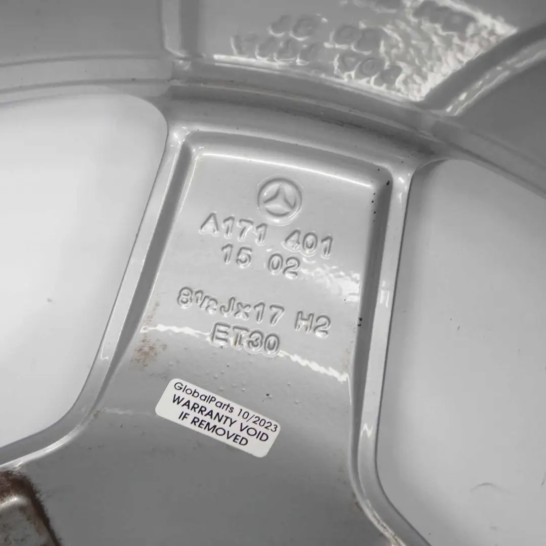 Argento Cerchio in lega 17" 8,5J ET:30 5 fori per Mercedes R171 AMG con numero di parte A1714011502 Mercedes R171 AMG Argento Cerchio in lega 17" 8,5J ET:30 5 fori - SKU A1714011502-1 - Numero di parte A1714011502