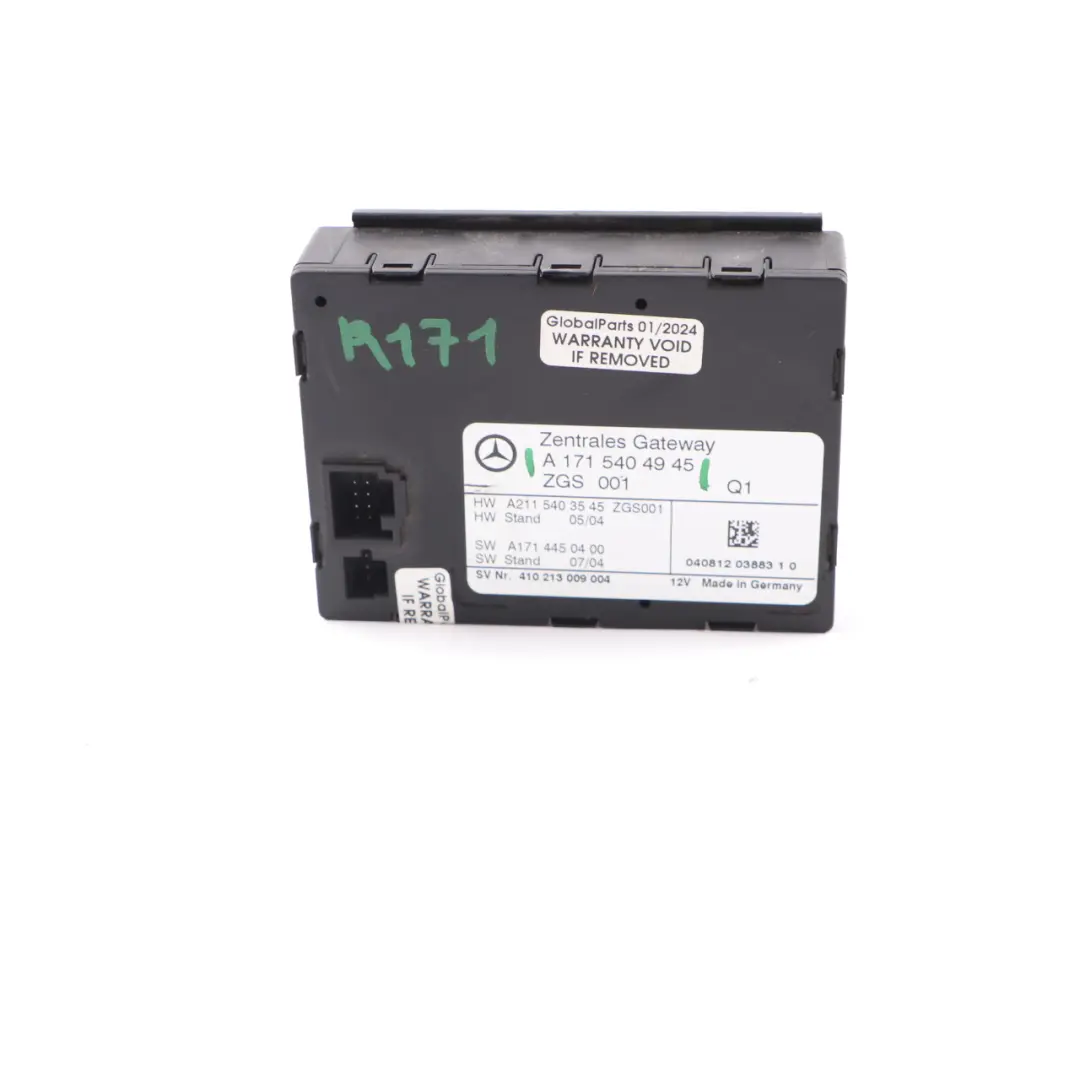 Mercedes R171 Central Gateway Module ECU Control Unit - SKU A1715404945 - Part number A2115403545