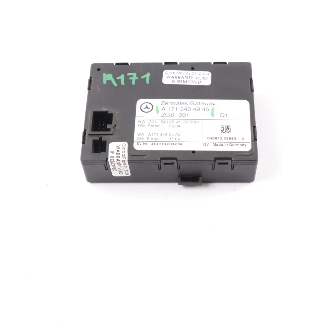 Central Gateway Modul ECU Steuergerät für Mercedes R171 mit Teilenummer A2115403545 Mercedes R171 Central Gateway Modul ECU Steuergerät - SKU A1715404945 - Teilenummer A2115403545