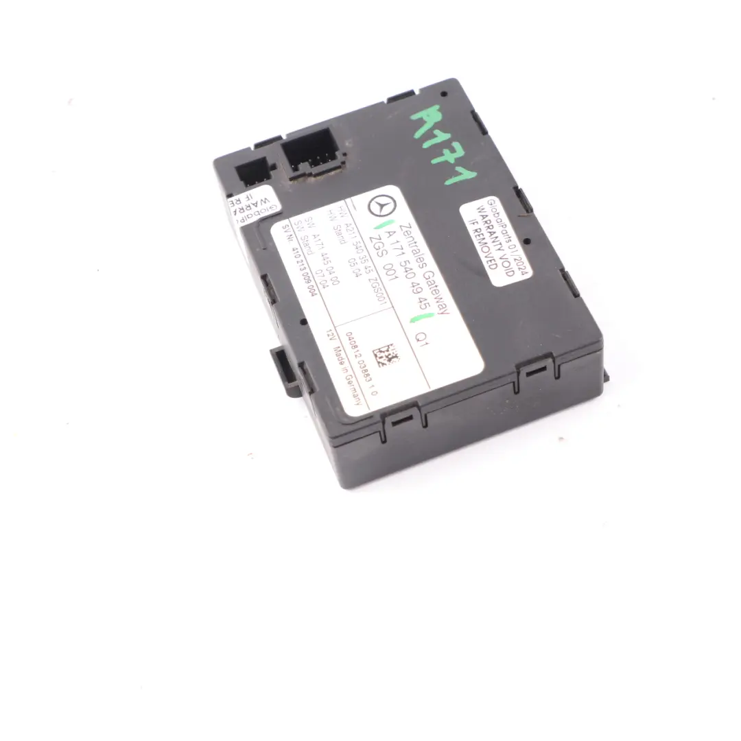 Mercedes R171 Central Gateway Module ECU Control Unit - SKU A1715404945 - Part number A2115403545